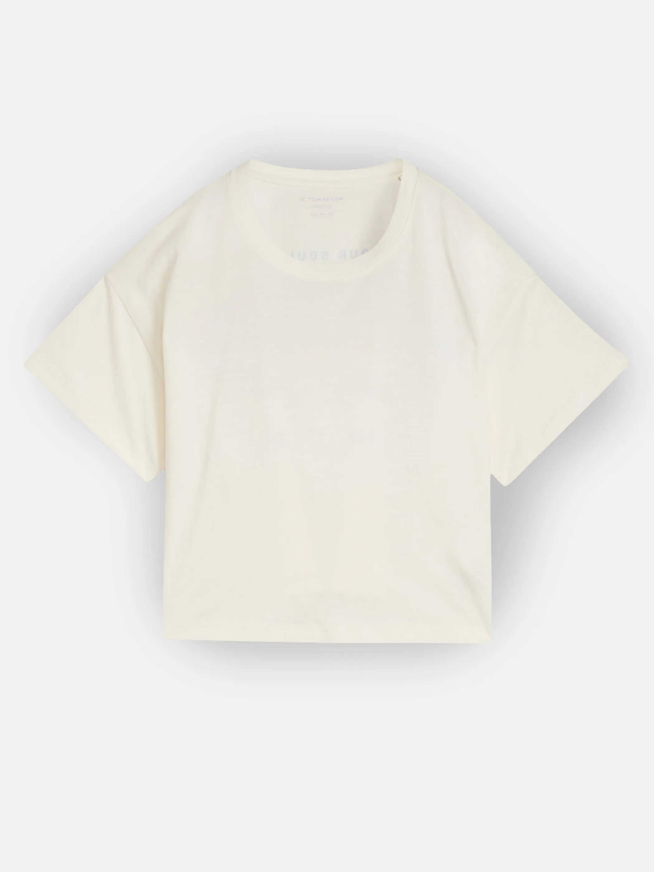 Tom Tailor 1050063 cropped printed t-shirt Weiß 928026 12906 1