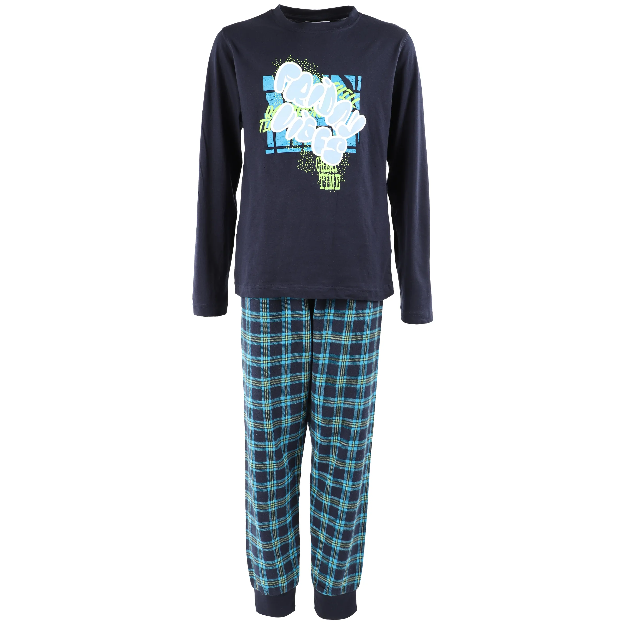 Stop + Go JJ Pyjama lang Grafitti Hose F Blau 881318 NAVY 1