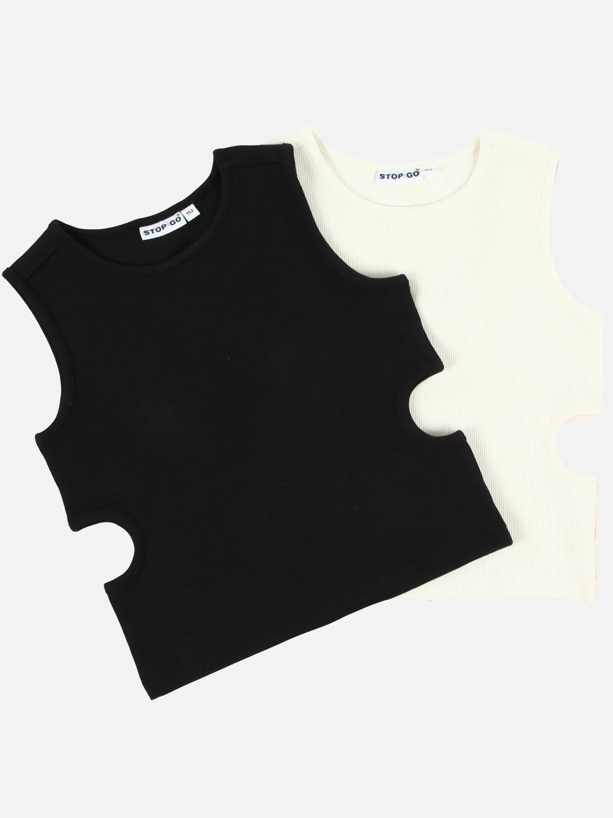 Stop + Go JM geripptes cut out Top in offwhite Schwarz 890818 SCHWARZ 2