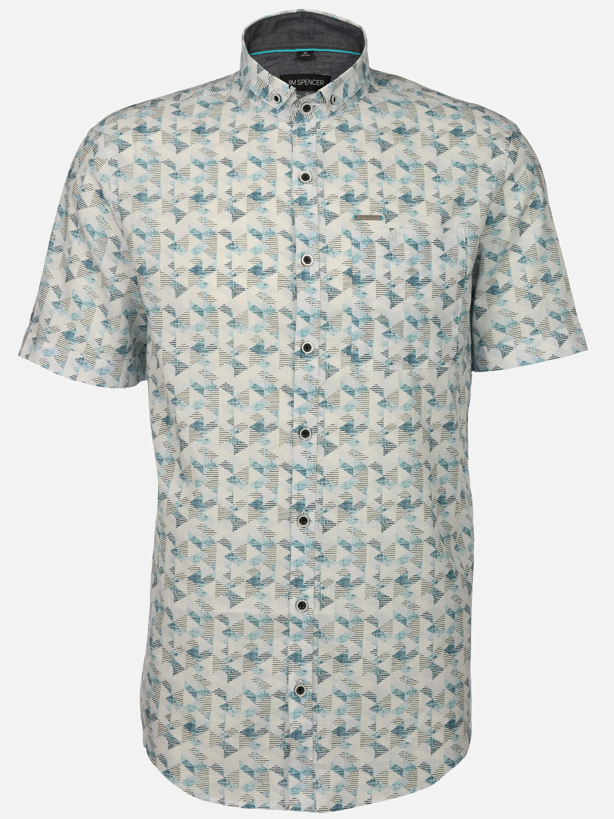 Jim Spencer He. Freizeithemd 1/2 celebration Blau 922131 BLUE AOP 1