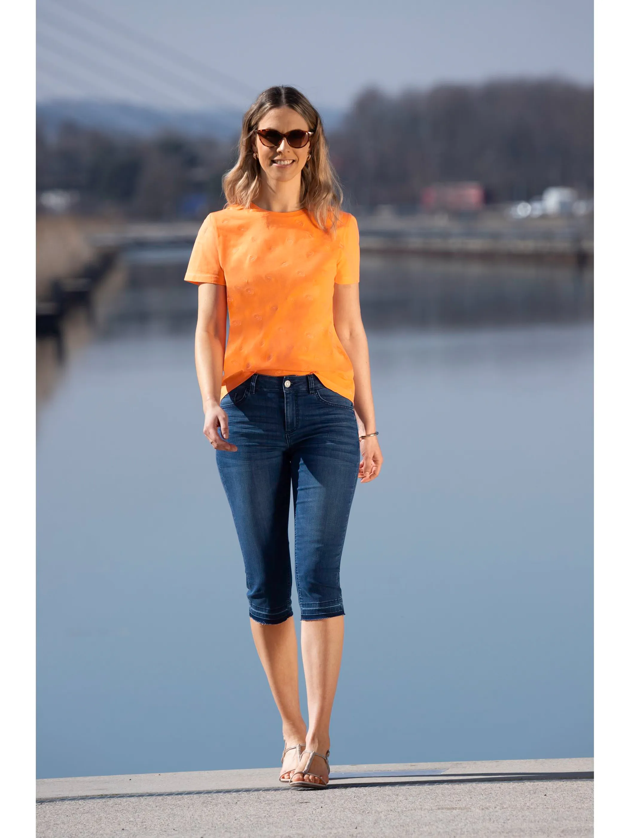 Tom Tailor 1031765 crewneck T-shirt Orange 864572 29751 4