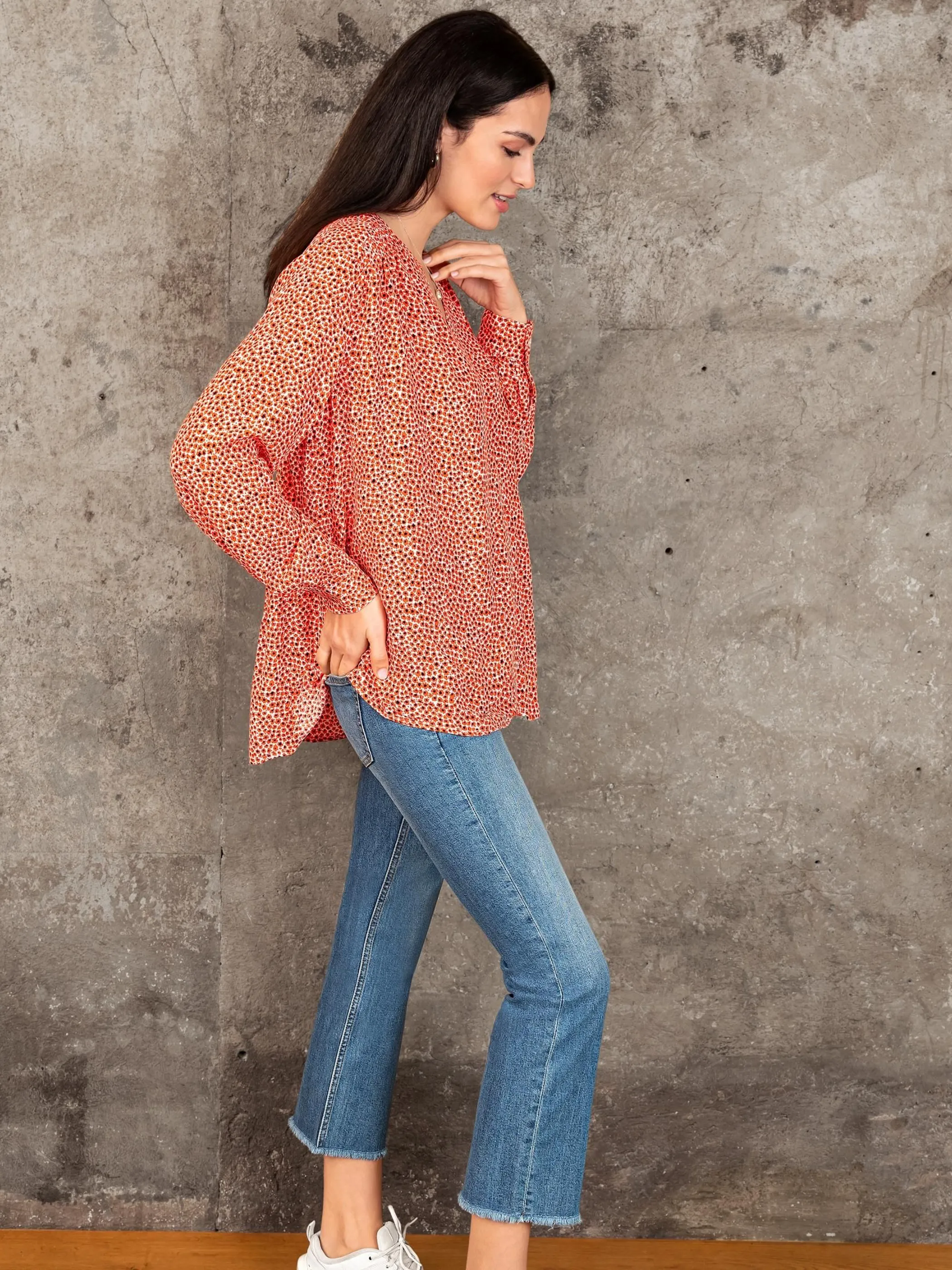 Esprit 023EE1F308 SG-023EE1F307  crepe blous aop Orange 875307 E638 4