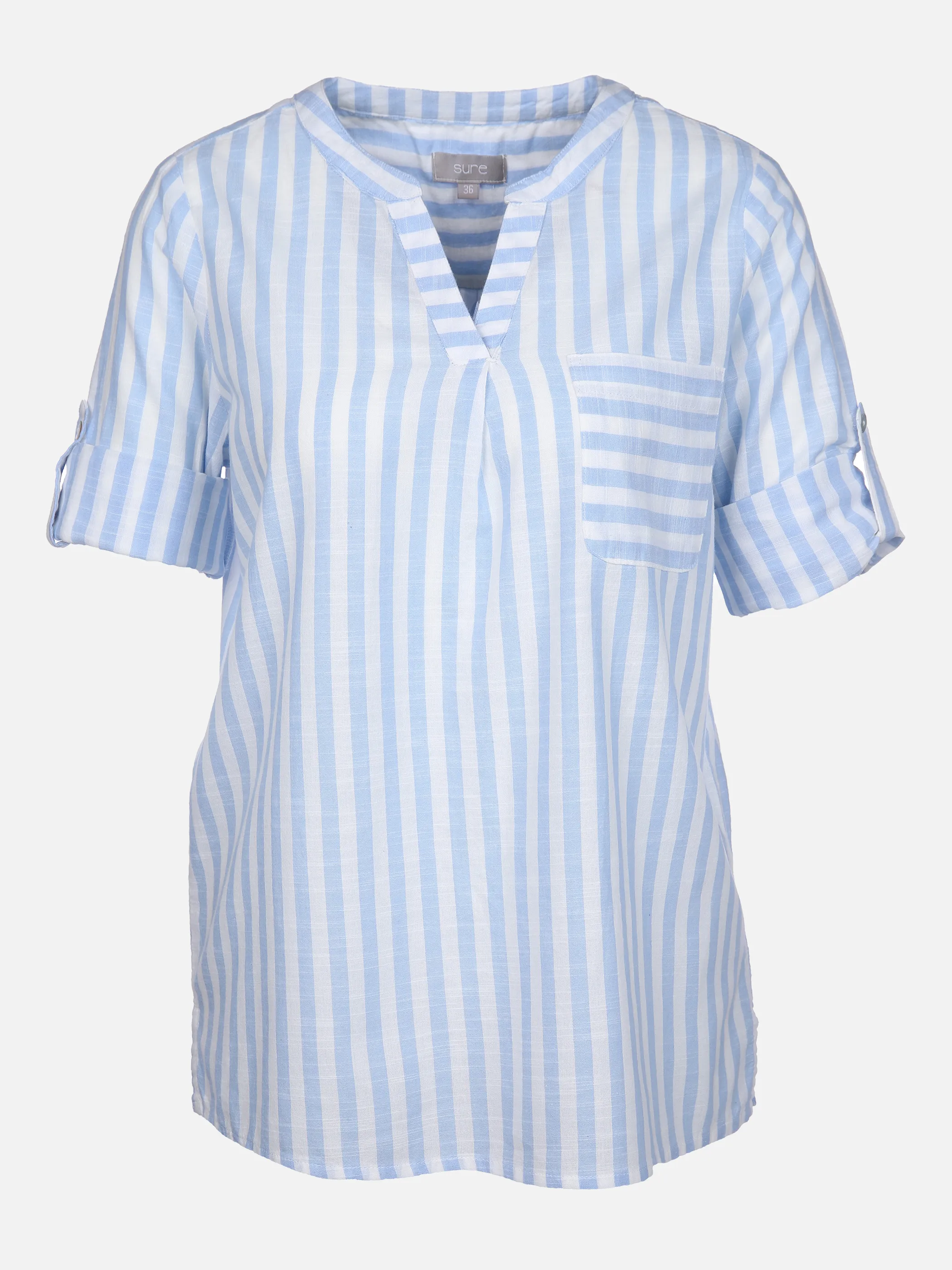 Sure Da-Bluse gestreift m. 3/4 Arm Blau 862364 BLAU 1