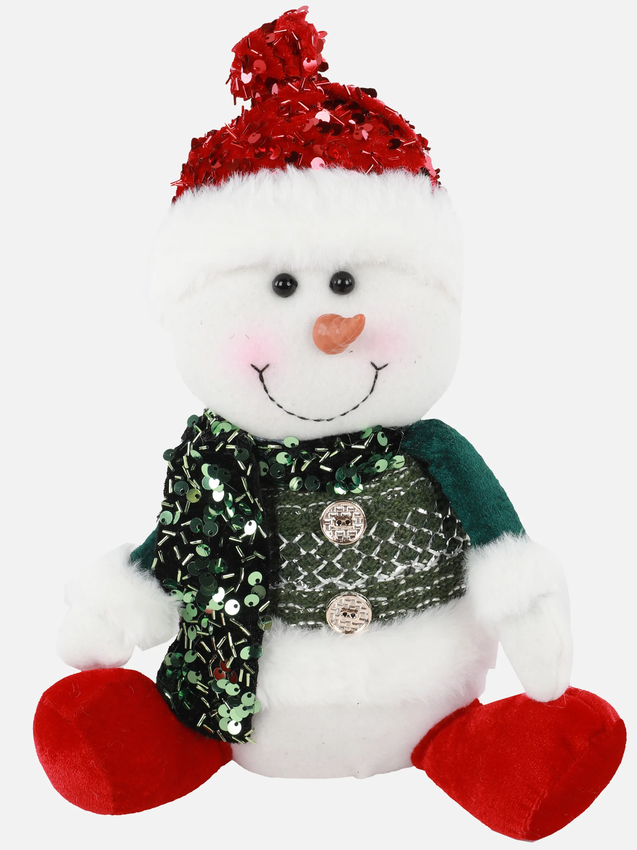 Weihnachten Schneemann sitzend 16x21x24 Weiß 916694 WEIß 1