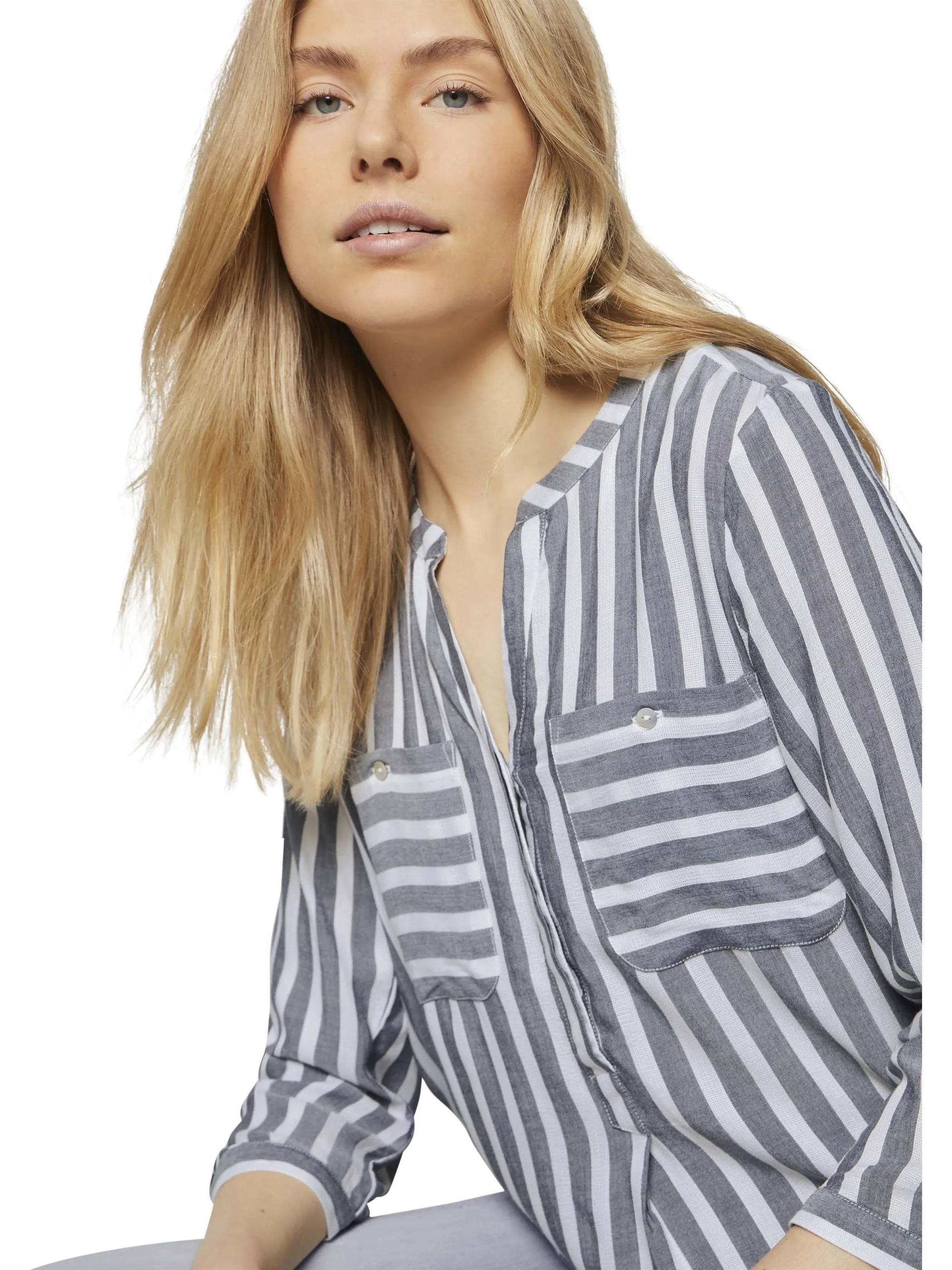 Tom Tailor 1016190 blouse striped Weiß 849385 26940
