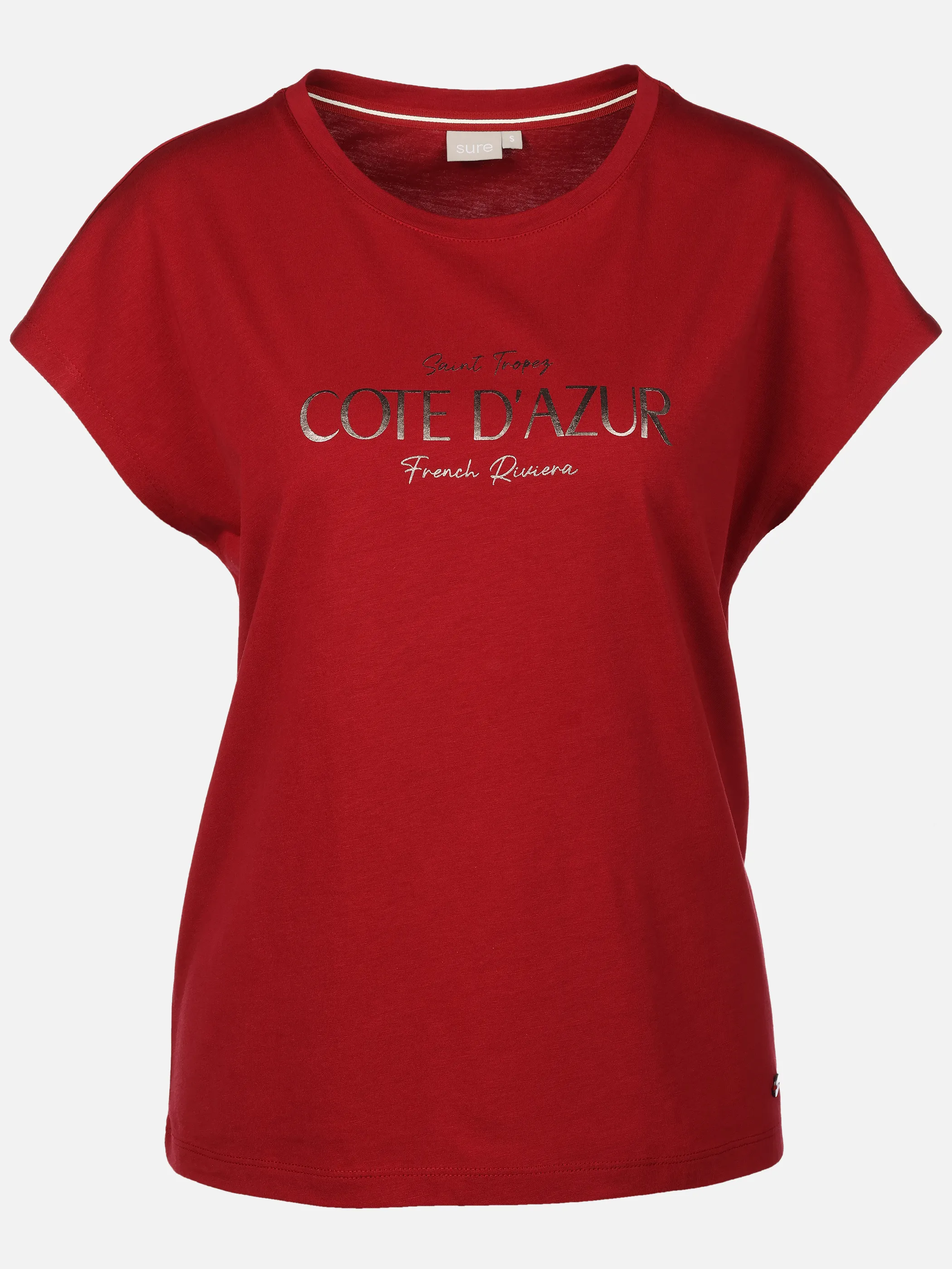 Sure Da-Printshirt m. Folienprint Rot 925010 RHUBARB 1