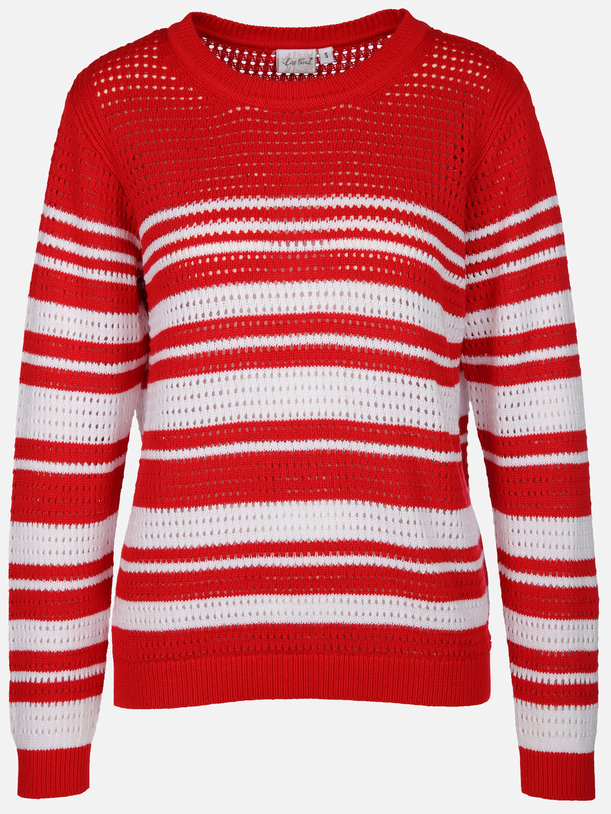 Lisa Tossa Da-Lochstrick-Pullover Rot 905185 RED/WHITE 1