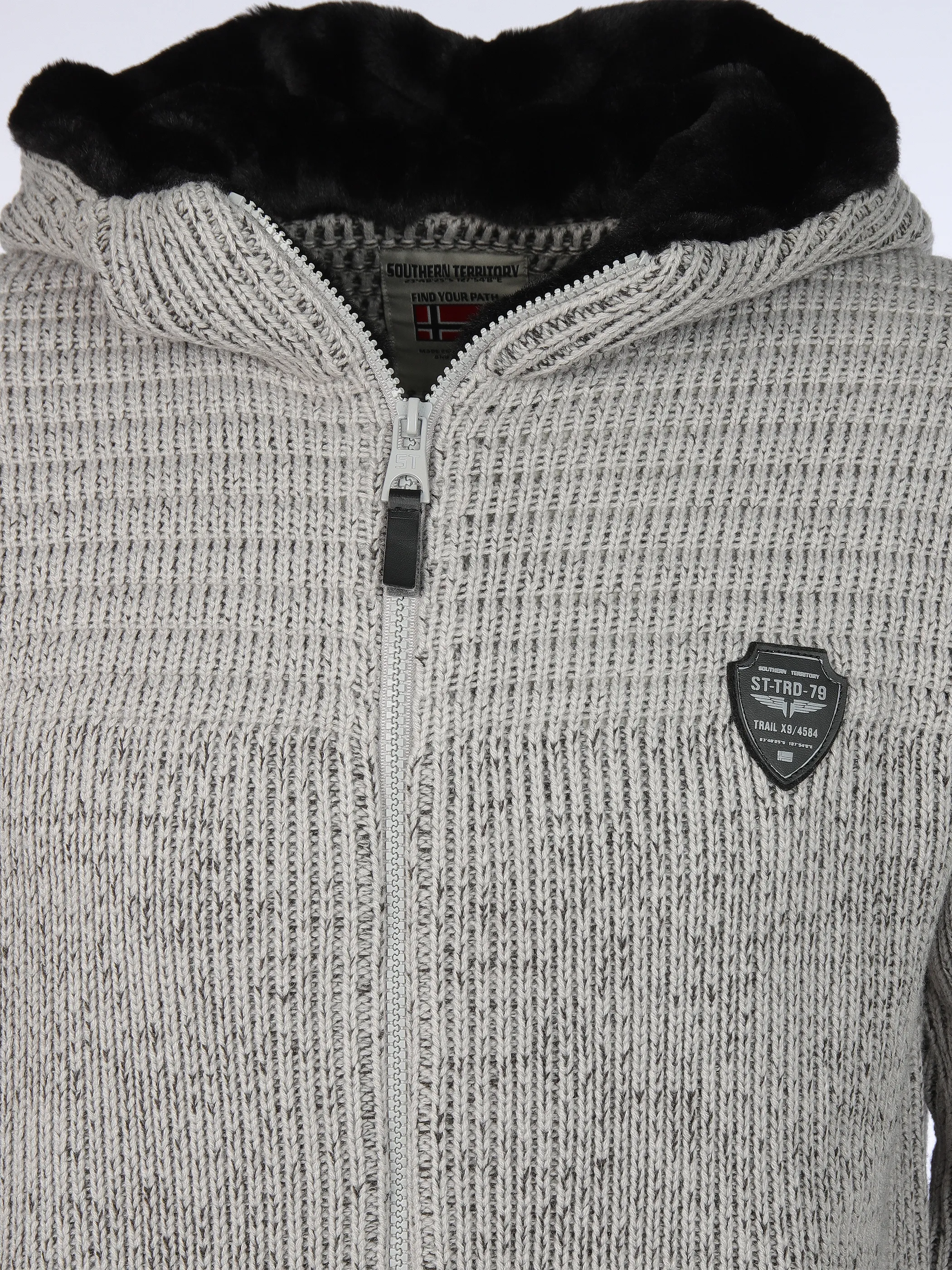 Southern Territory He. Strickjacke mit Kapuze Grau 915611 GREYMEL 3 Southern Territory He. Strickjacke mit Kapuze Grau 915611 GREYMEL 3