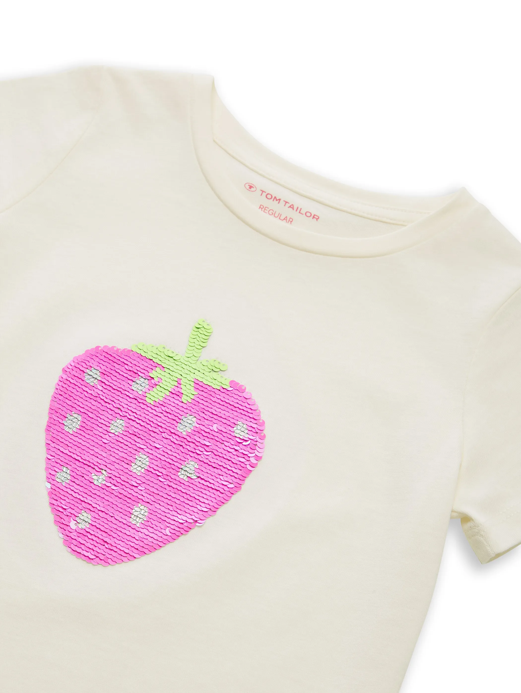 Tom Tailor 1049941 reversible sequin t-shirt Weiß 927861 12906 3
