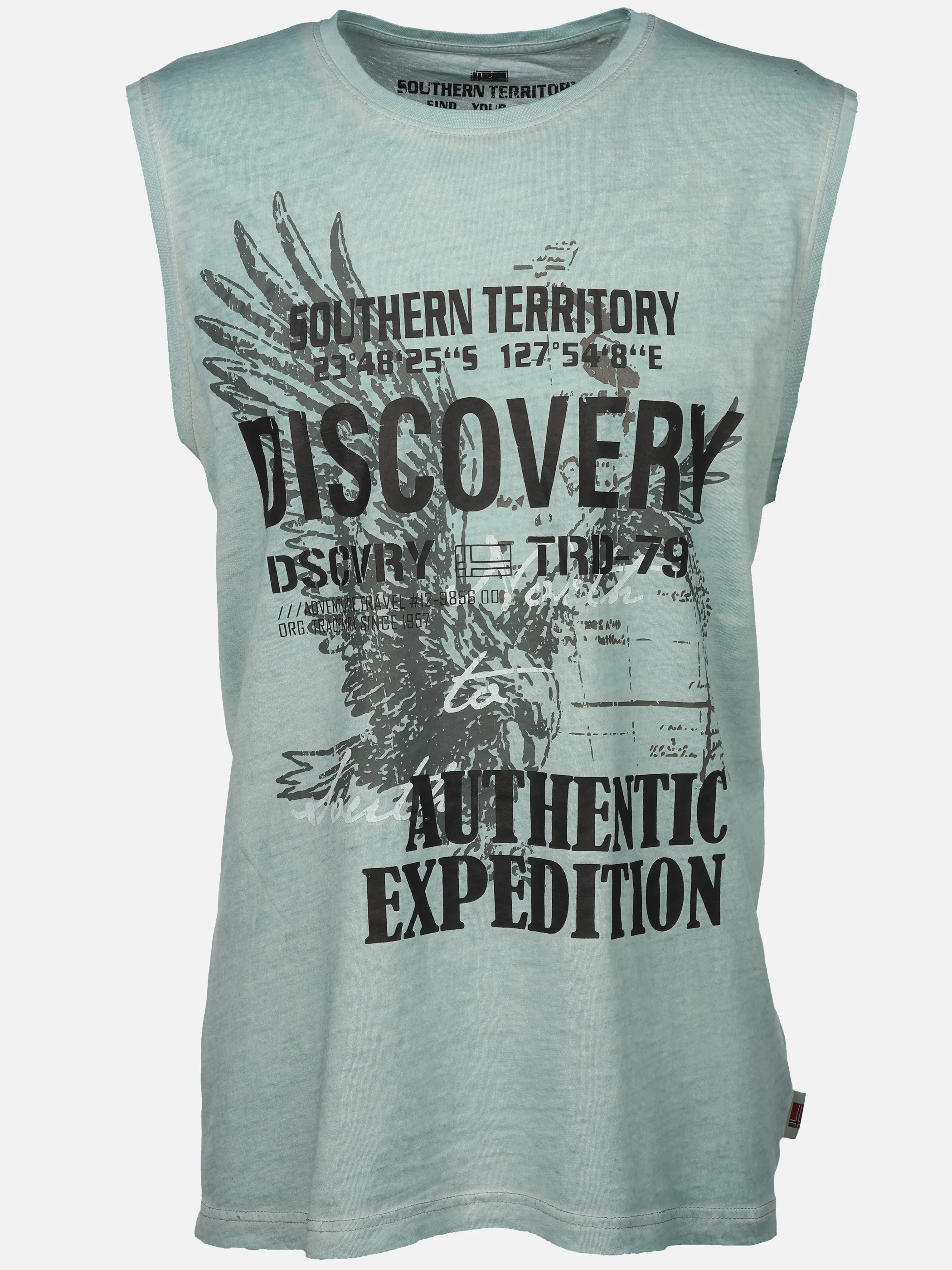 Southern Territory He. Muscleshirt oilwash Blau 926172 AQUA 1