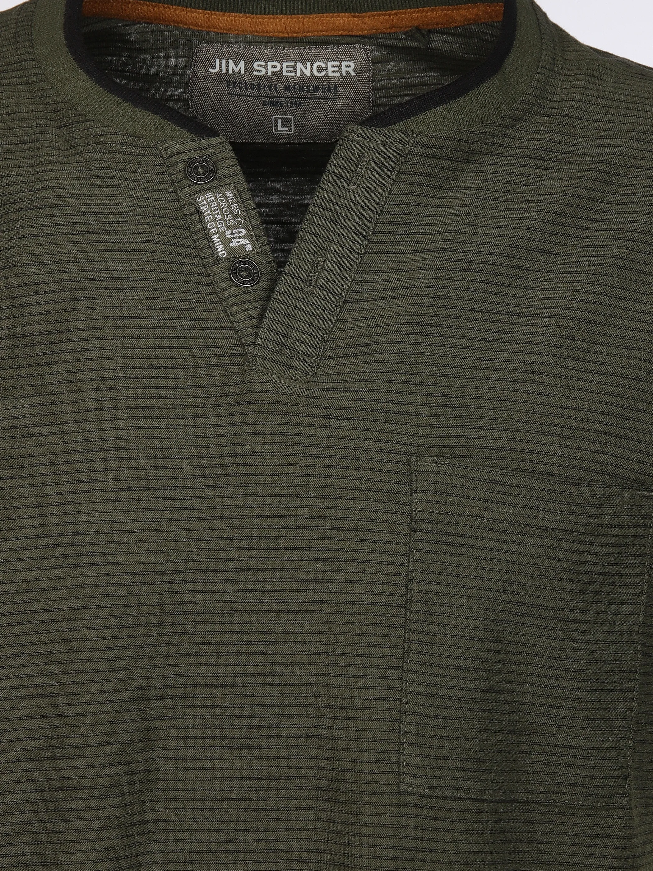 Jim Spencer He. Henleyshirt 1/2 Arm grindle Oliv 910917 OLIVE 3