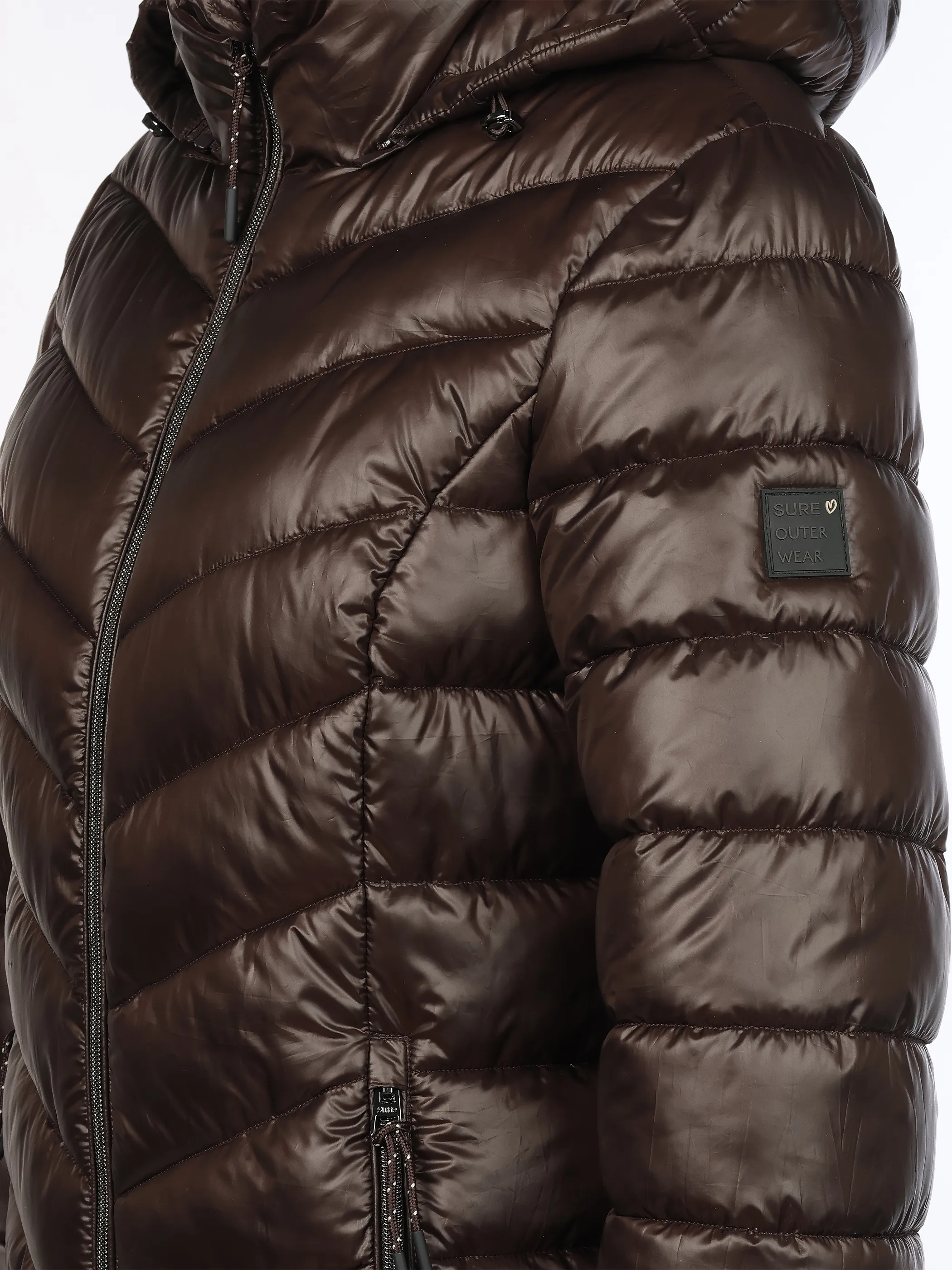 Sure Da. Steppjacke mit abnehmbarer Kapuze Braun 928651 CHOCOLATE 4