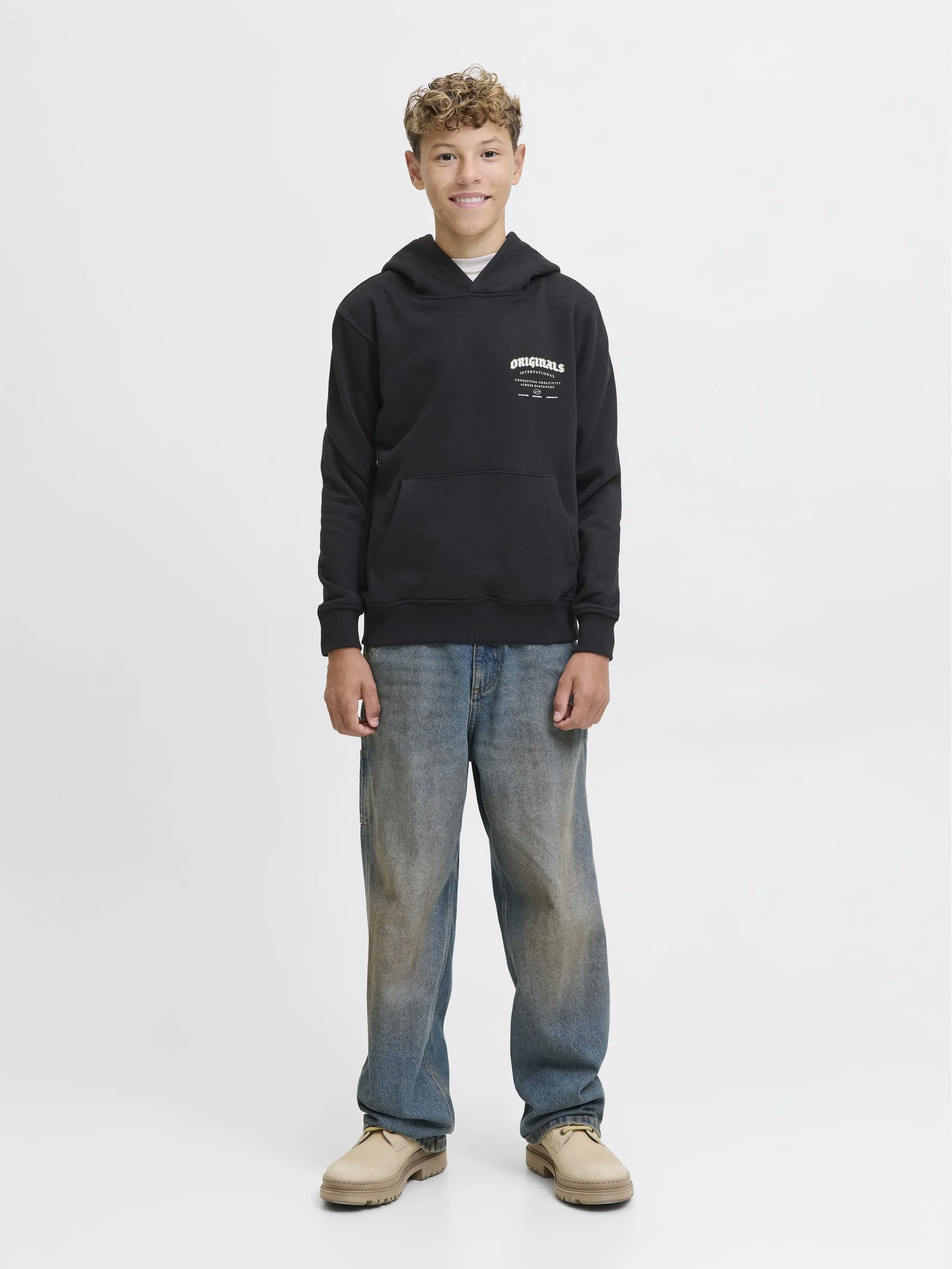 Jack&Jones Junior 12284109 JORMEADOWS SWEAT HOOD Schwarz 917334 178012 4
