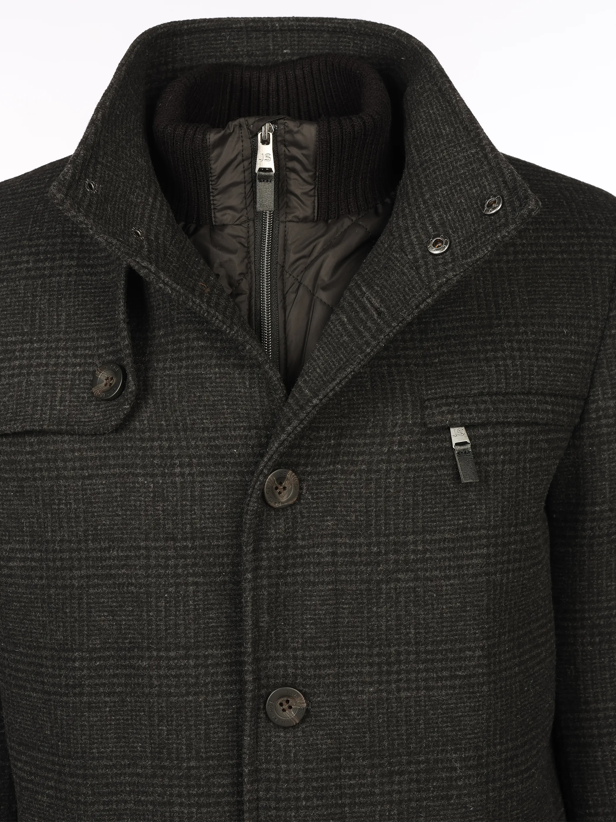 Jim Spencer Hr. Wollmantel 2in1 220803 Grau 871351 GREY CHECK 4