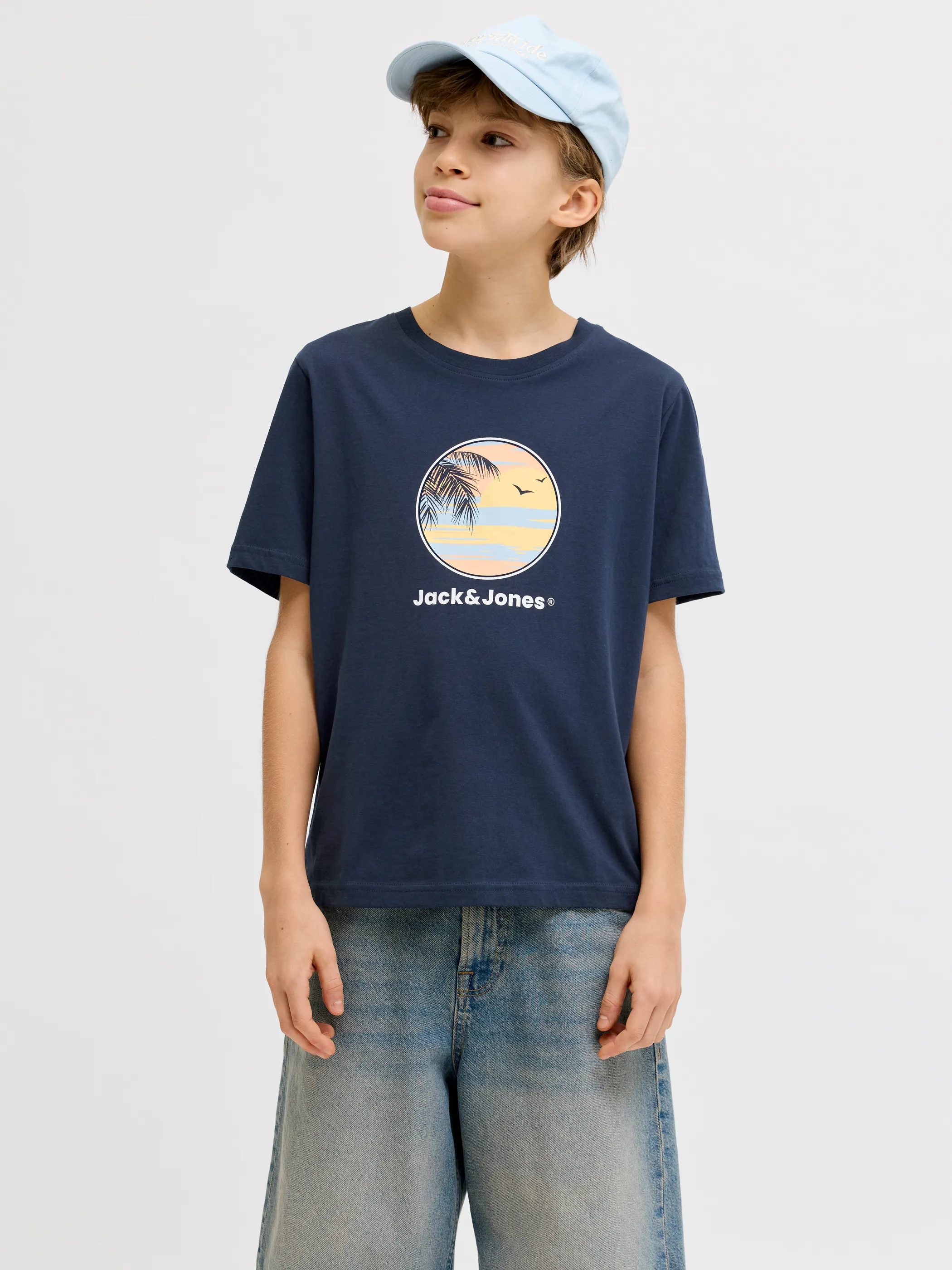 Jack&Jones Junior 12289932 JJPERRY TEE SS CREW NECK JNR Blau 920173 175876 1