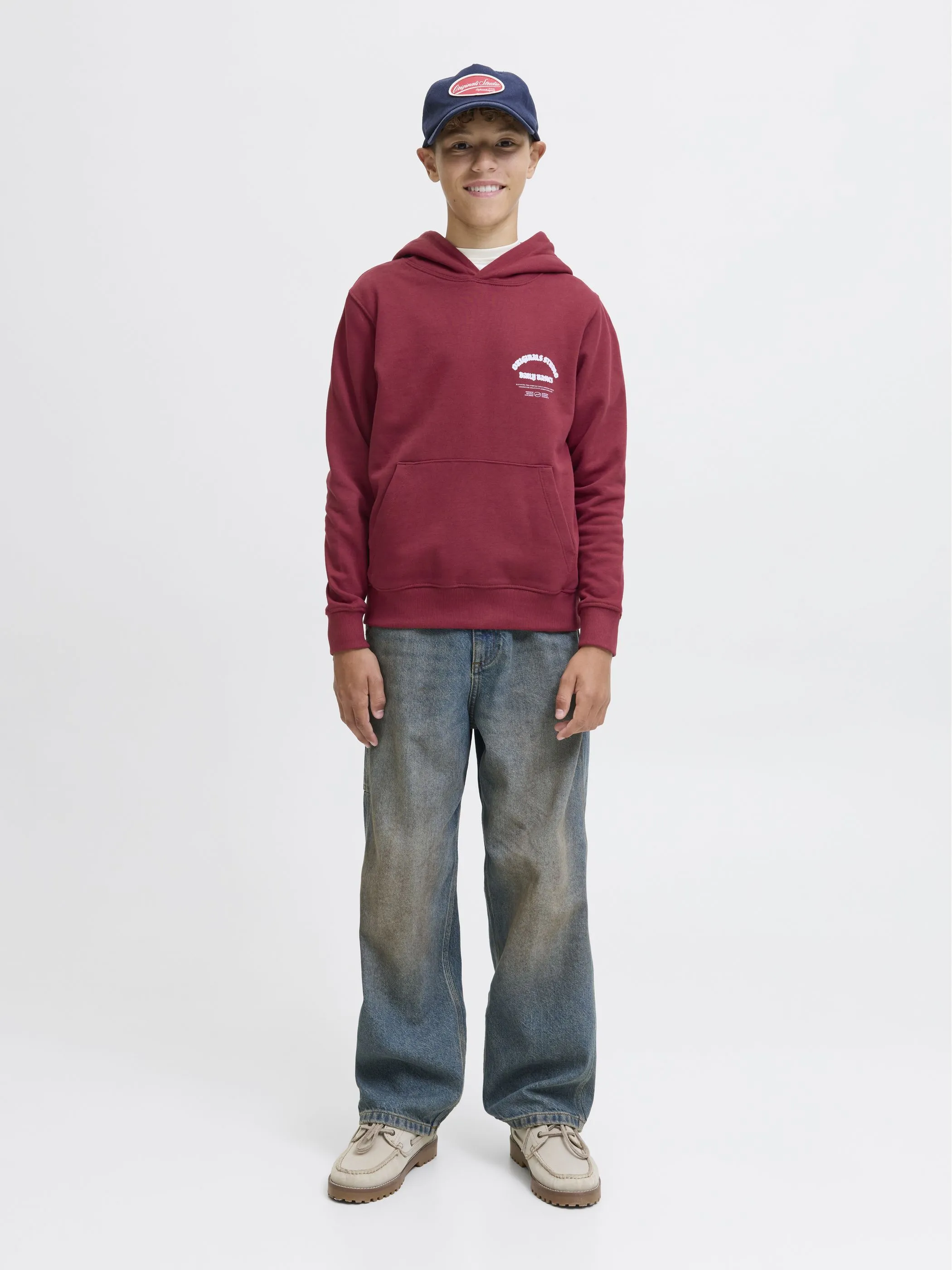 Jack&Jones Junior 12284109 JORMEADOWS SWEAT HOOD Rot 917334 177231 4