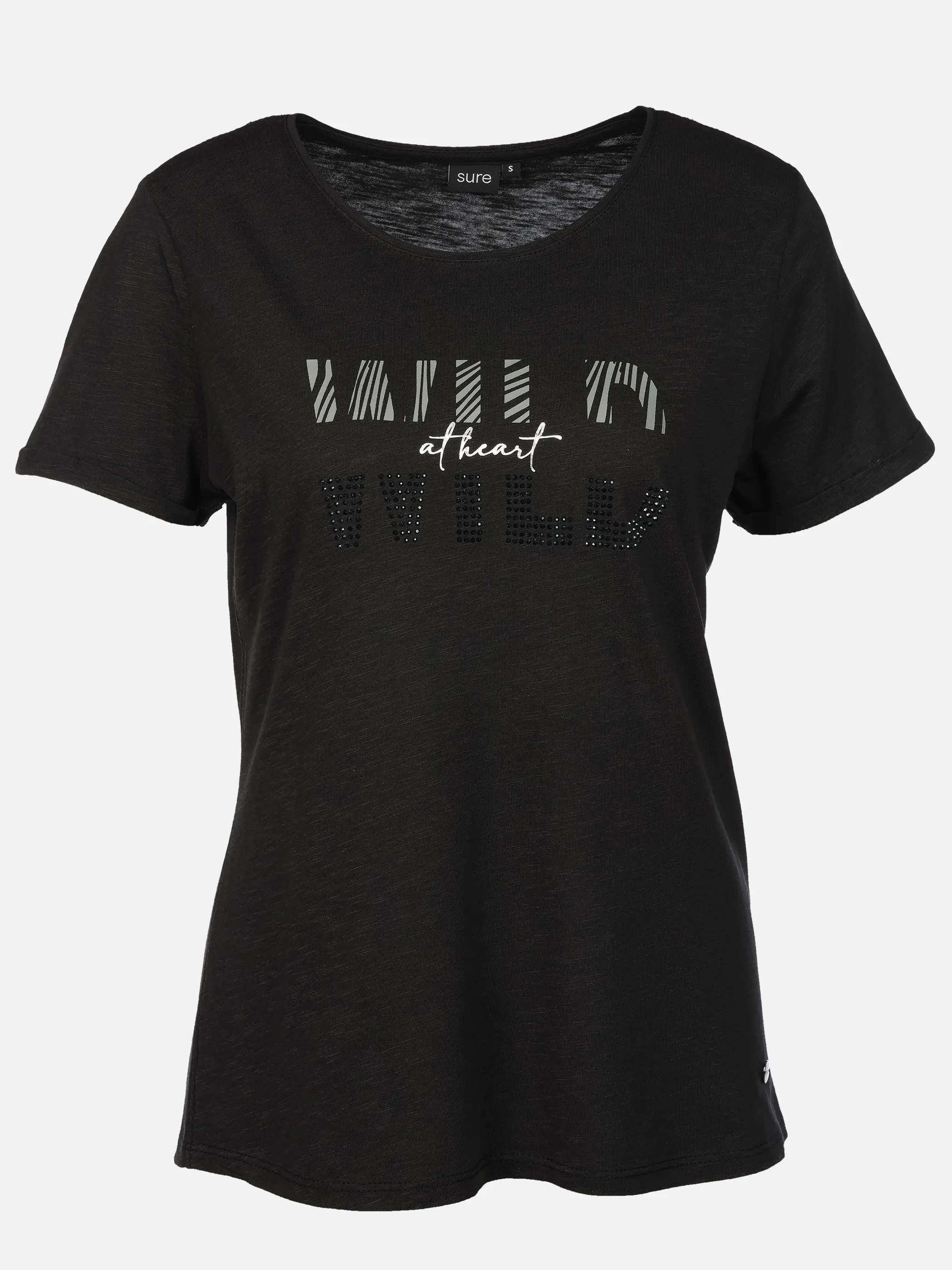 Sure Da-T-Shirt m. Frontprint Schwarz 926281 BLACK 1