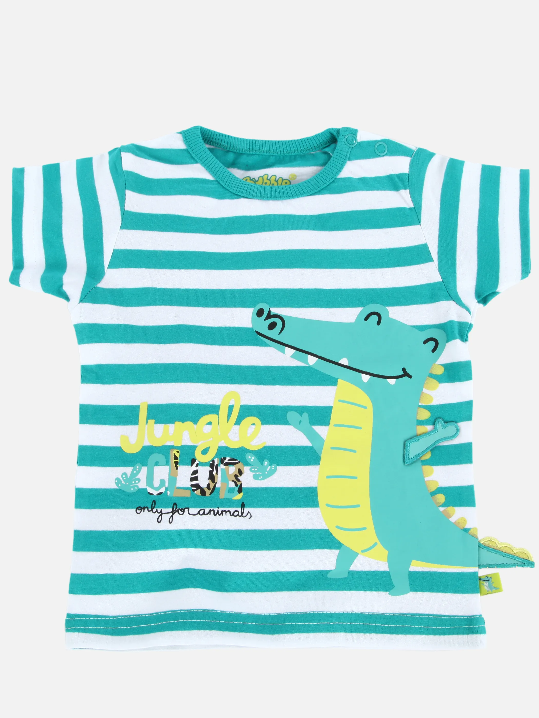 Bubble Gum BJ gestreiftes T-Shirt mit Frontdruck + Appl. Weiß 892720 WEIß-BLAU 1