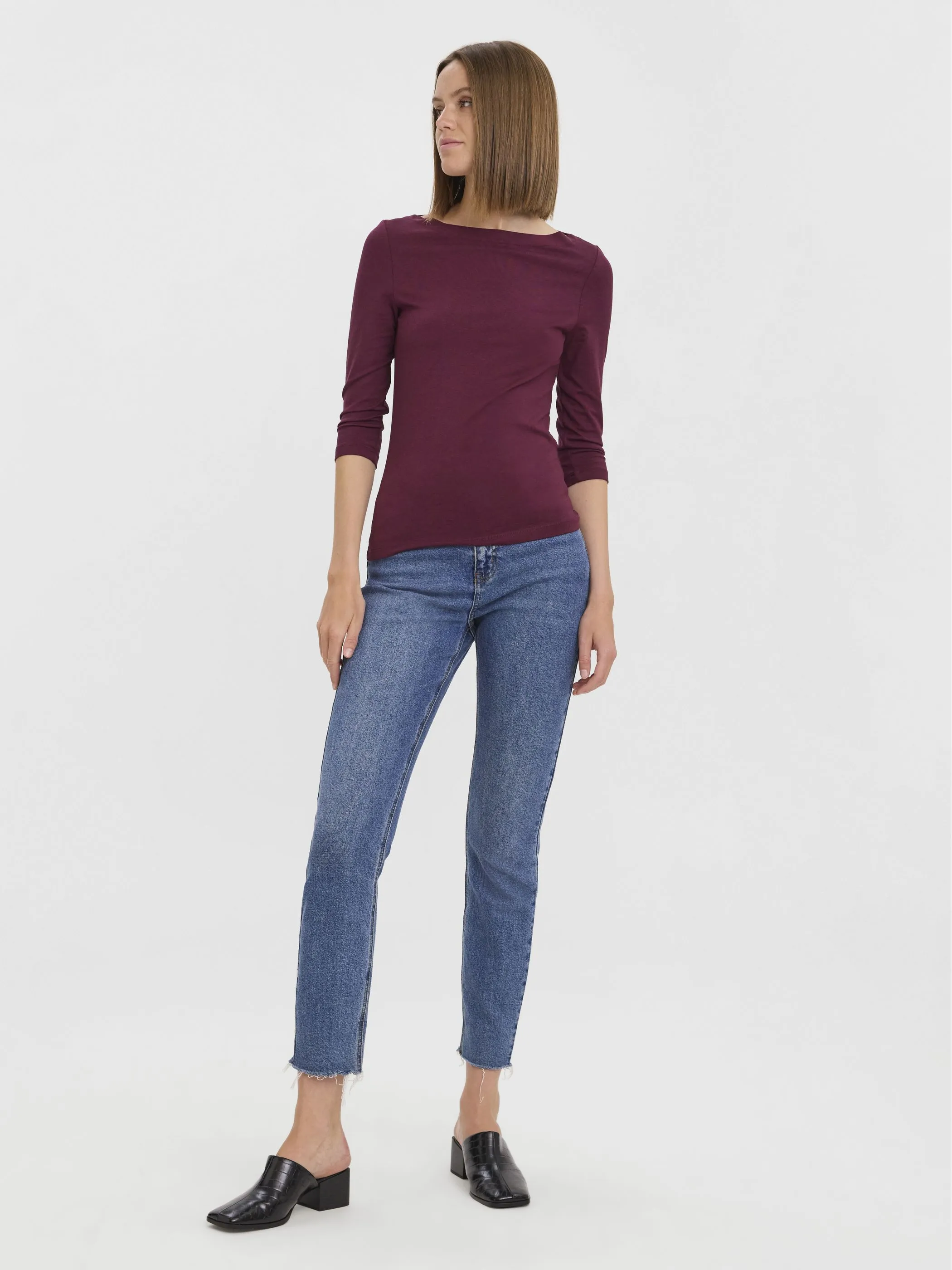 Vero Moda 10274133 VMPANDA MODAL 3/4 TOP Rot 866193 186320 4