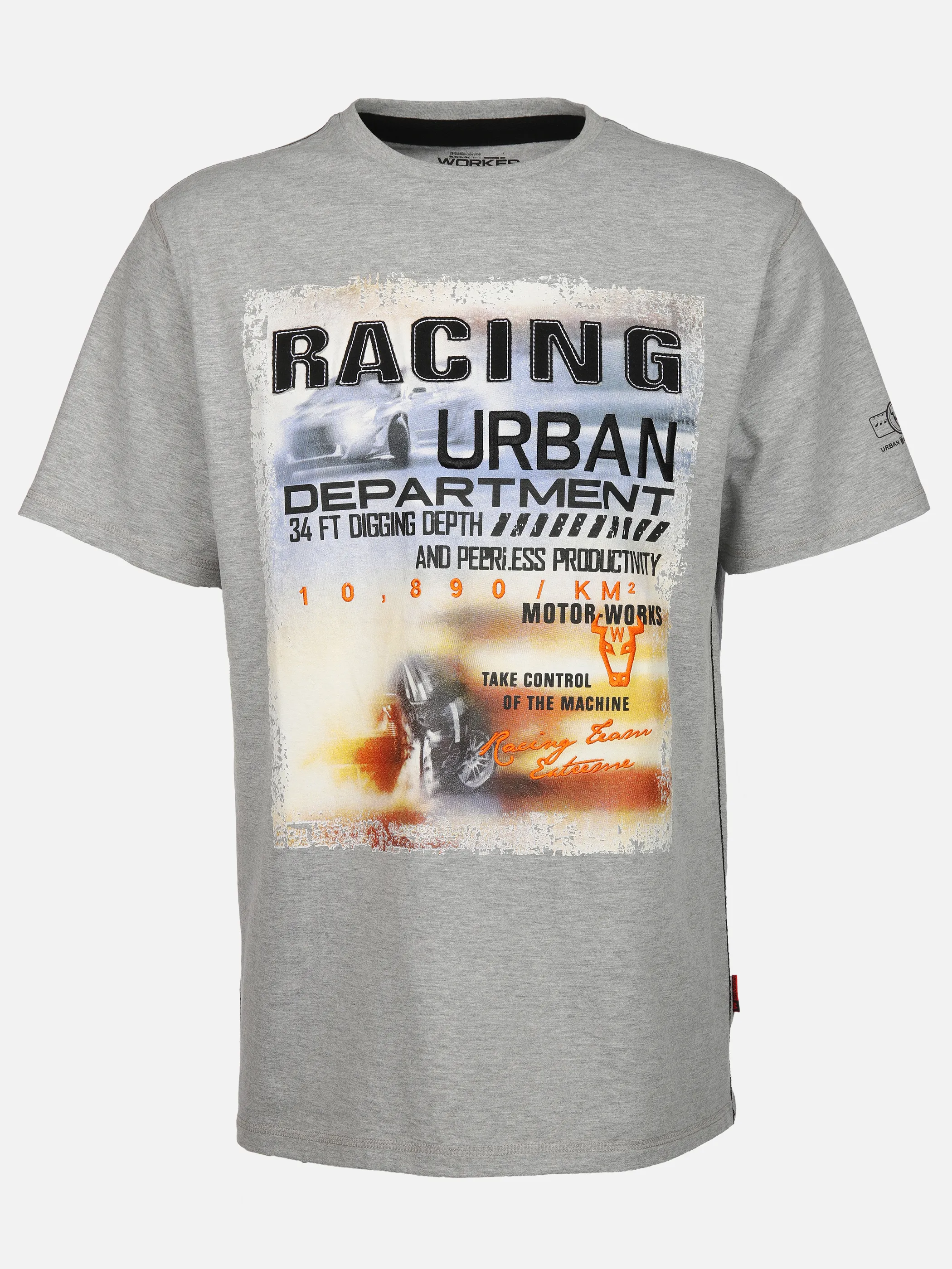 Worker He. T-Shirt 1/2 Arm Racing Grau 908153 GREY MEL 1 Worker He. T-Shirt 1/2 Arm Racing Grau 908153 GREY MEL 1