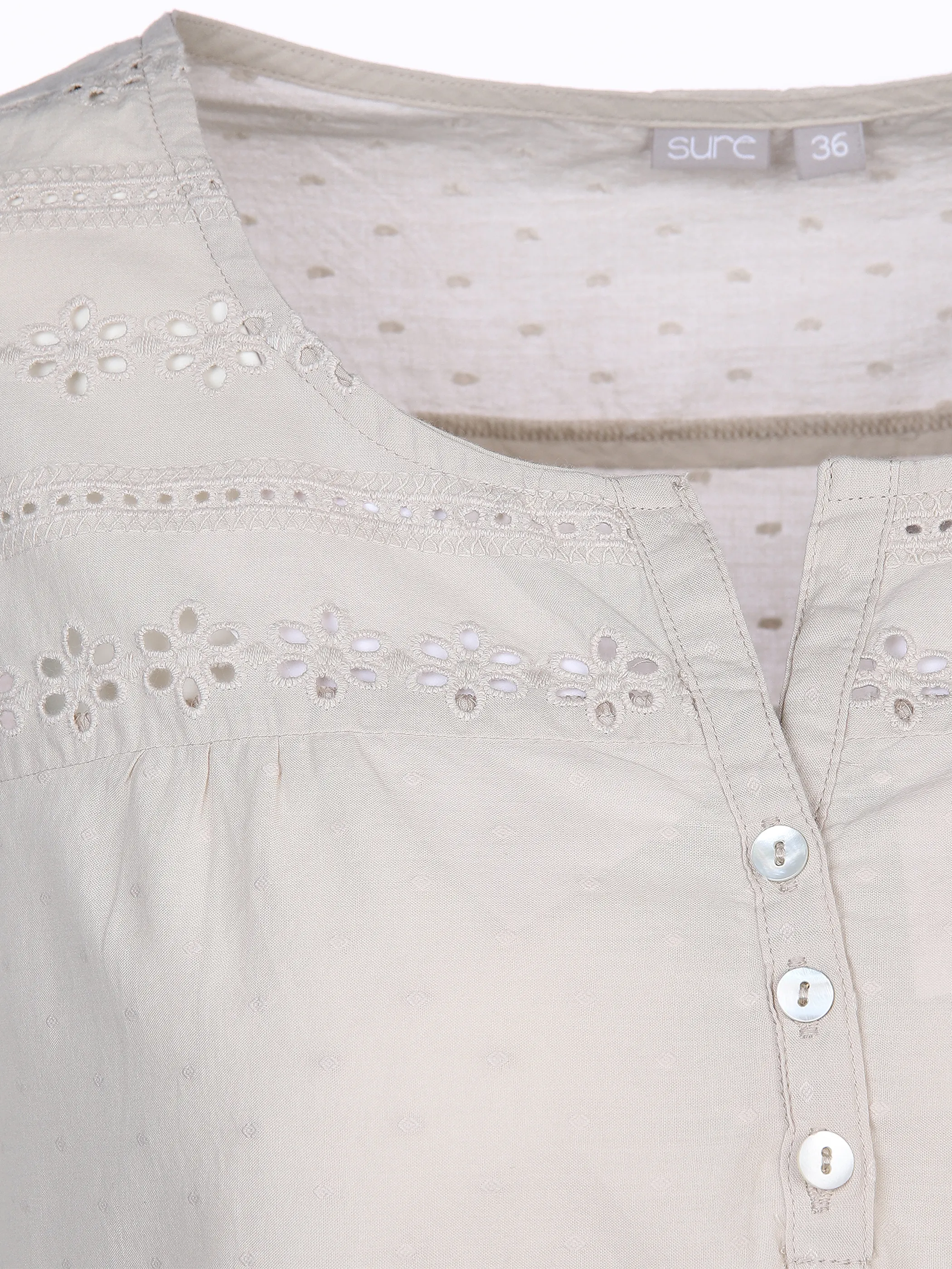 Sure Da-Blusen-Top m. Stickerei Grau 866125 TAUPE 3