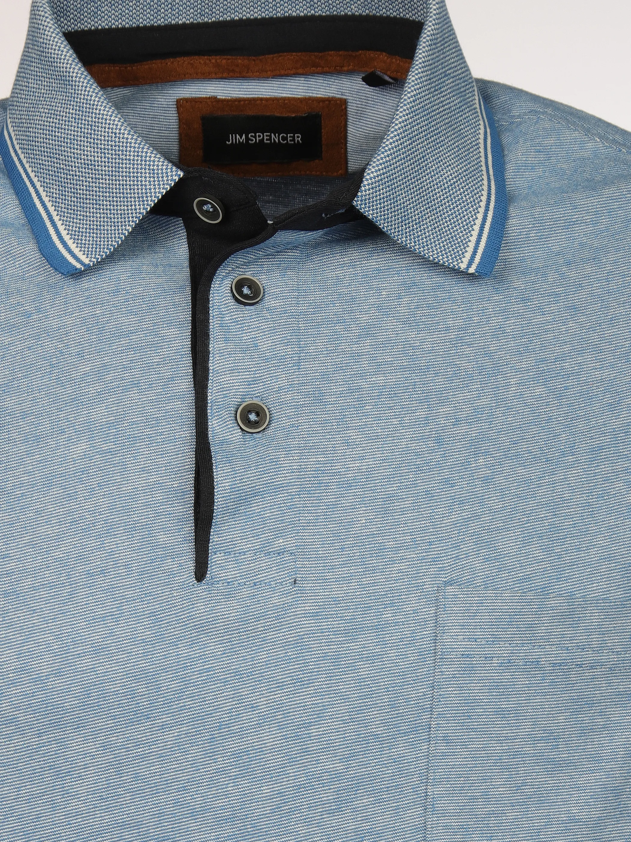 Jim Spencer He. Poloshirt 1/1 Arm grindle Türkis 898406 AZUR 3