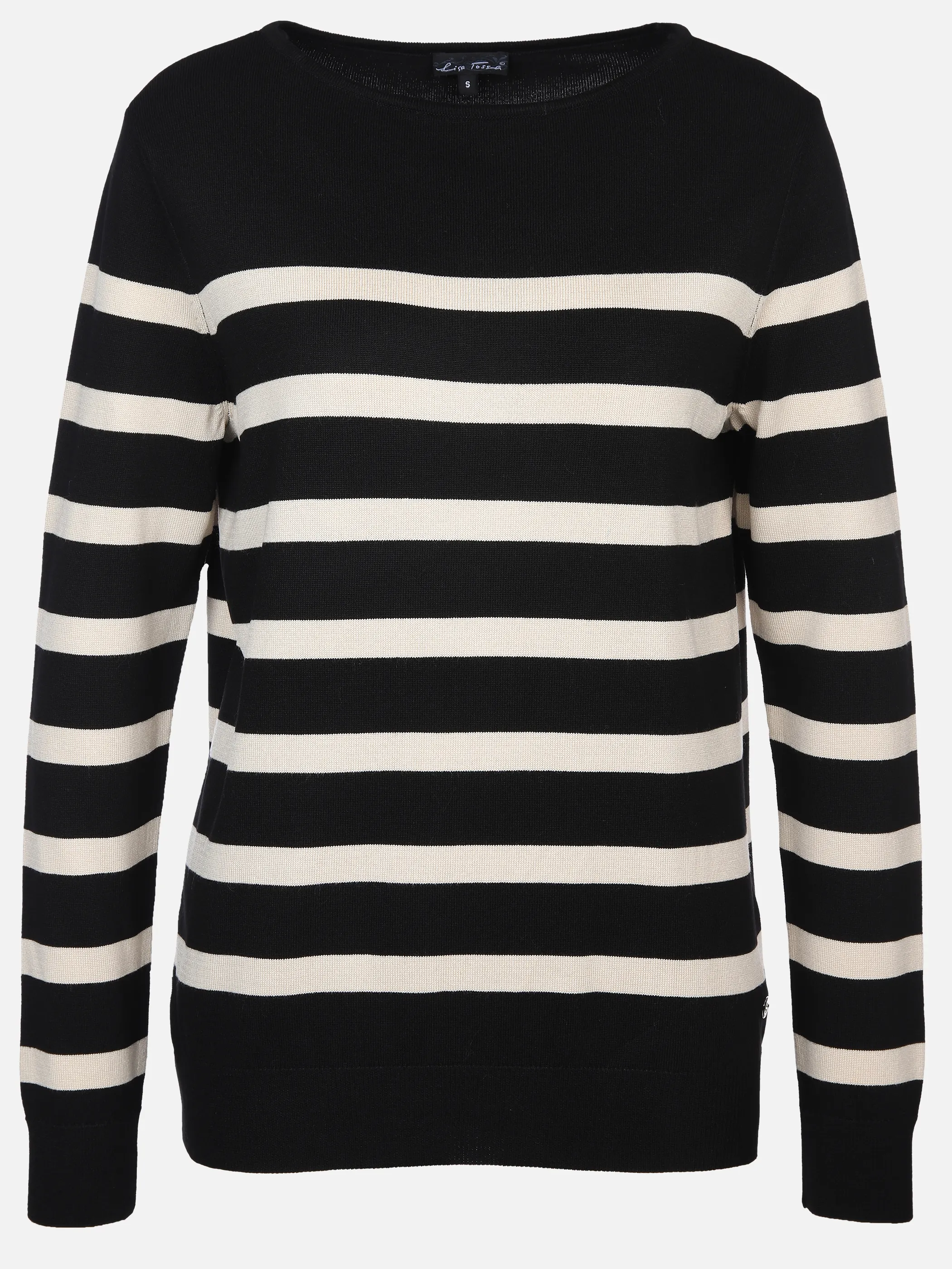 Lisa Tossa Da-Pullover m. Streifen Schwarz 905463 SCHWARZ 1 Lisa Tossa Da-Pullover m. Streifen Schwarz 905463 SCHWARZ 1