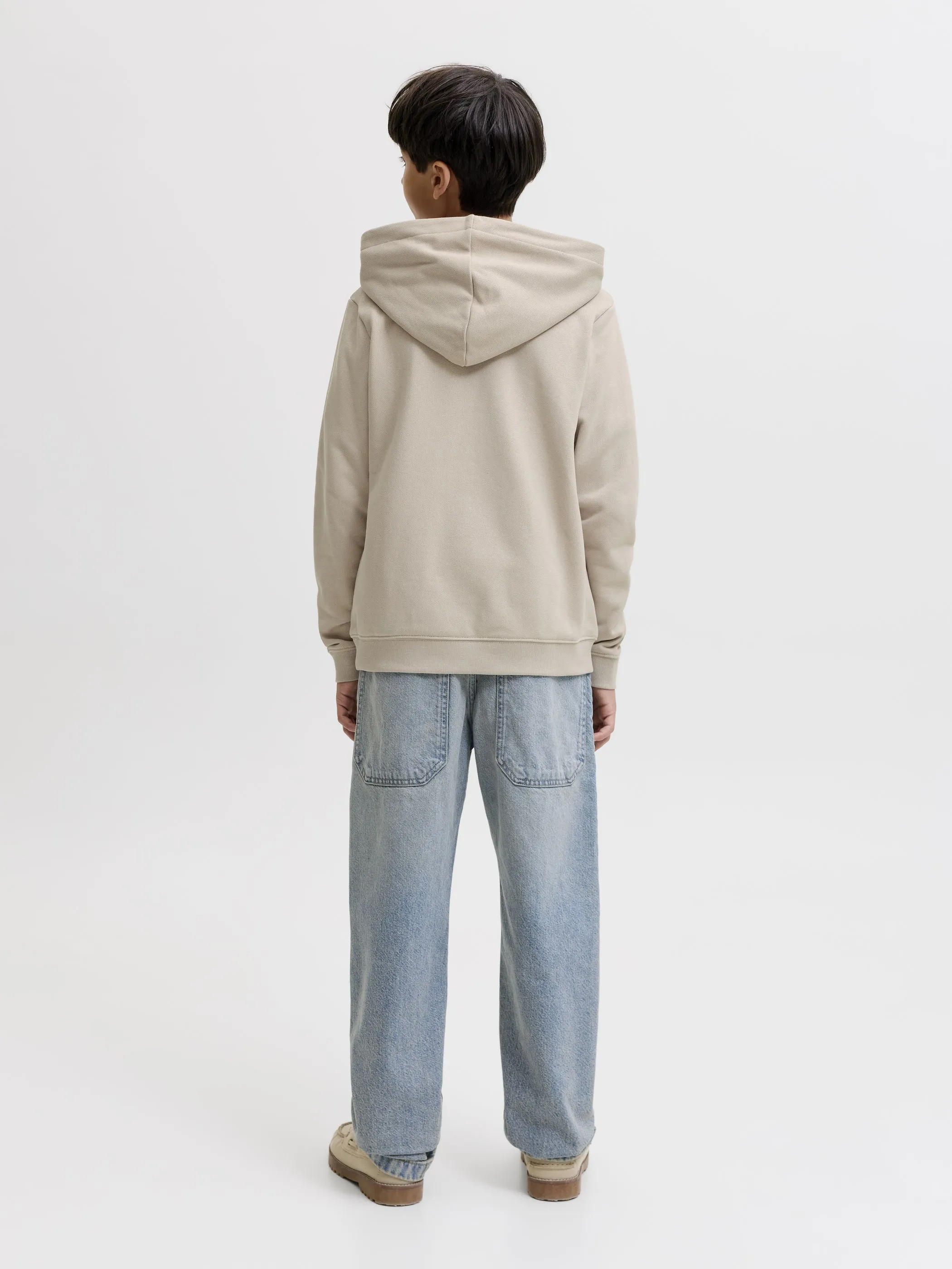 Jack&Jones Junior 12299617 JJEDENVER LOGO SWEAT HOOD JNR Braun 931425 176631 2