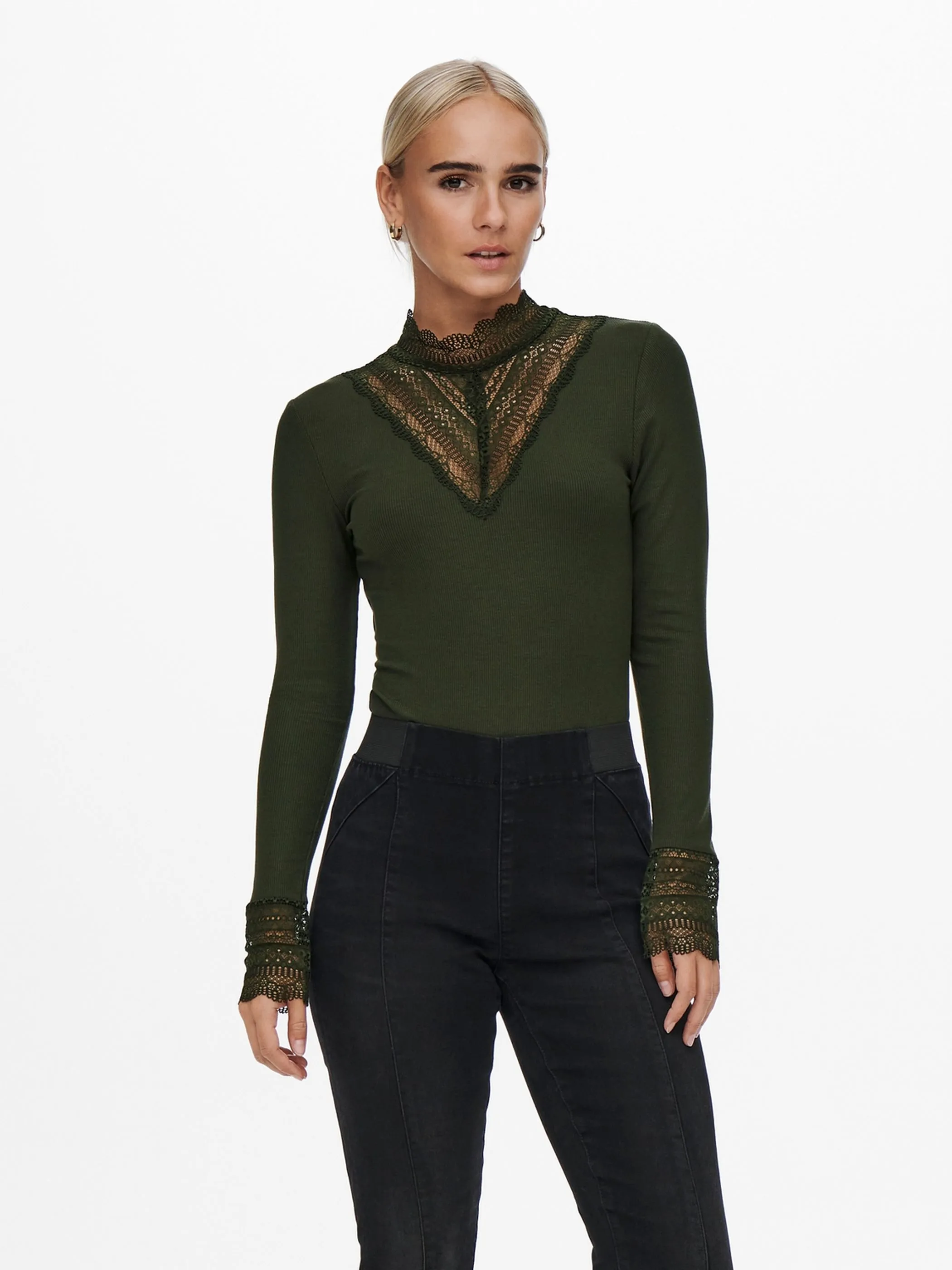 Only 15207788 ONLTILDE L/S HIGH NECK Grün 856863 216610 3