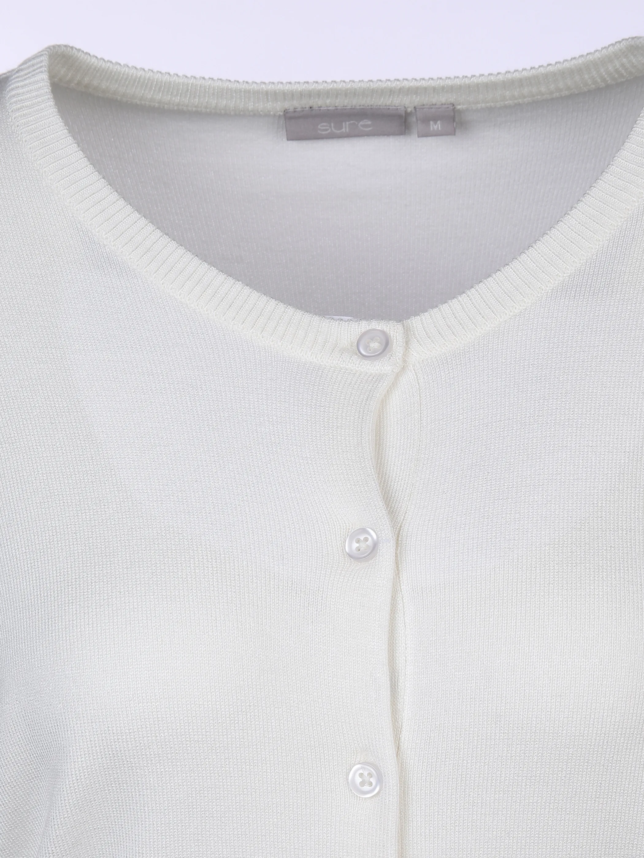 Sure Da-Strickcardigan m.Rundhals Weiß 875014 OFFWHITE 3 Sure Da-Strickcardigan m.Rundhals Weiß 875014 OFFWHITE 3
