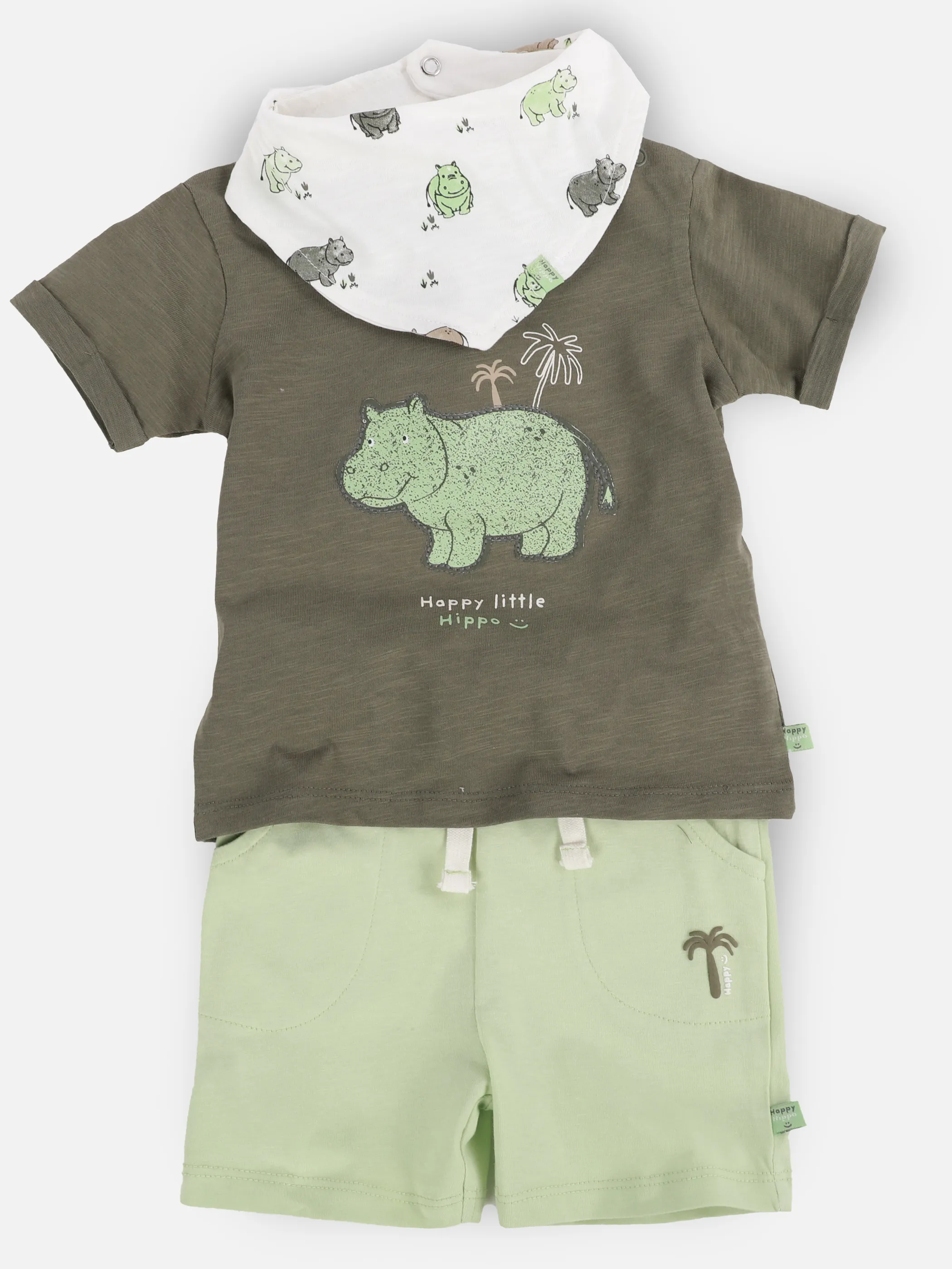 Bubble Gum BJ Set Shirt+Hose+Halstuch,Grün mit Nielpferdprint Grün 909815 GRÜN 1