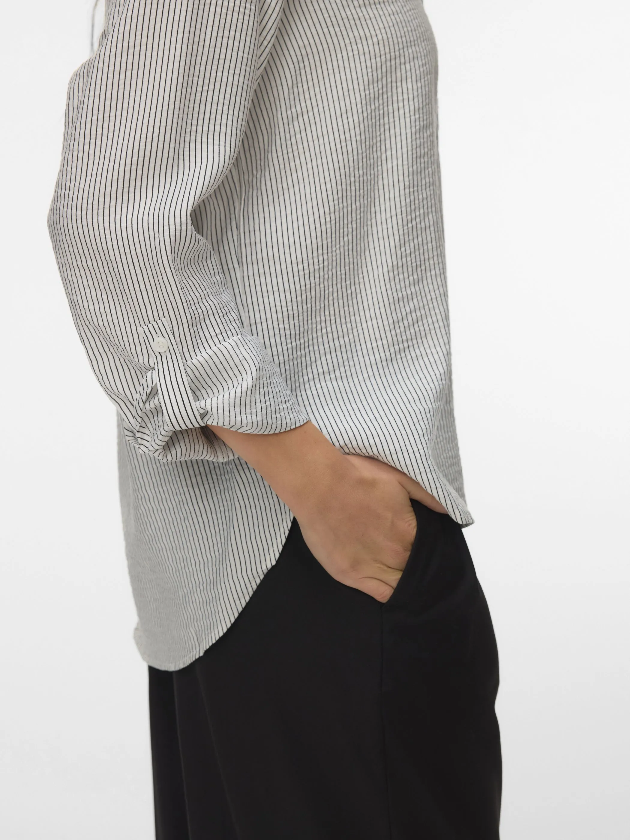 Vero Moda 10340684 VMKAJA LS V-NECK FOLD Weiß 922151 175598002 3