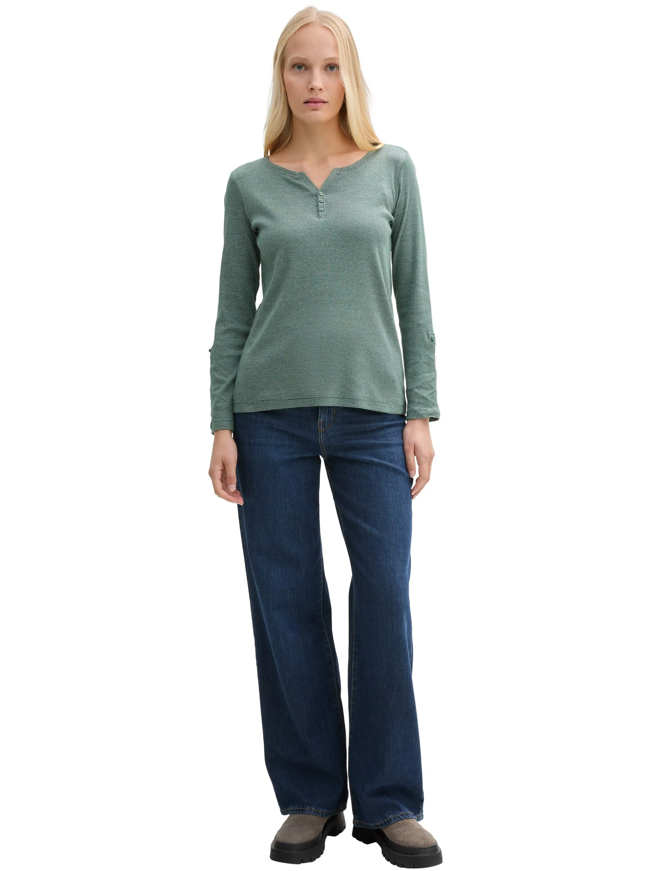 Tom Tailor 1024036 NOS henley shirt stripe Grün 845056 37444 4 Tom Tailor 1024036 NOS henley shirt stripe Grün 845056 37444 4