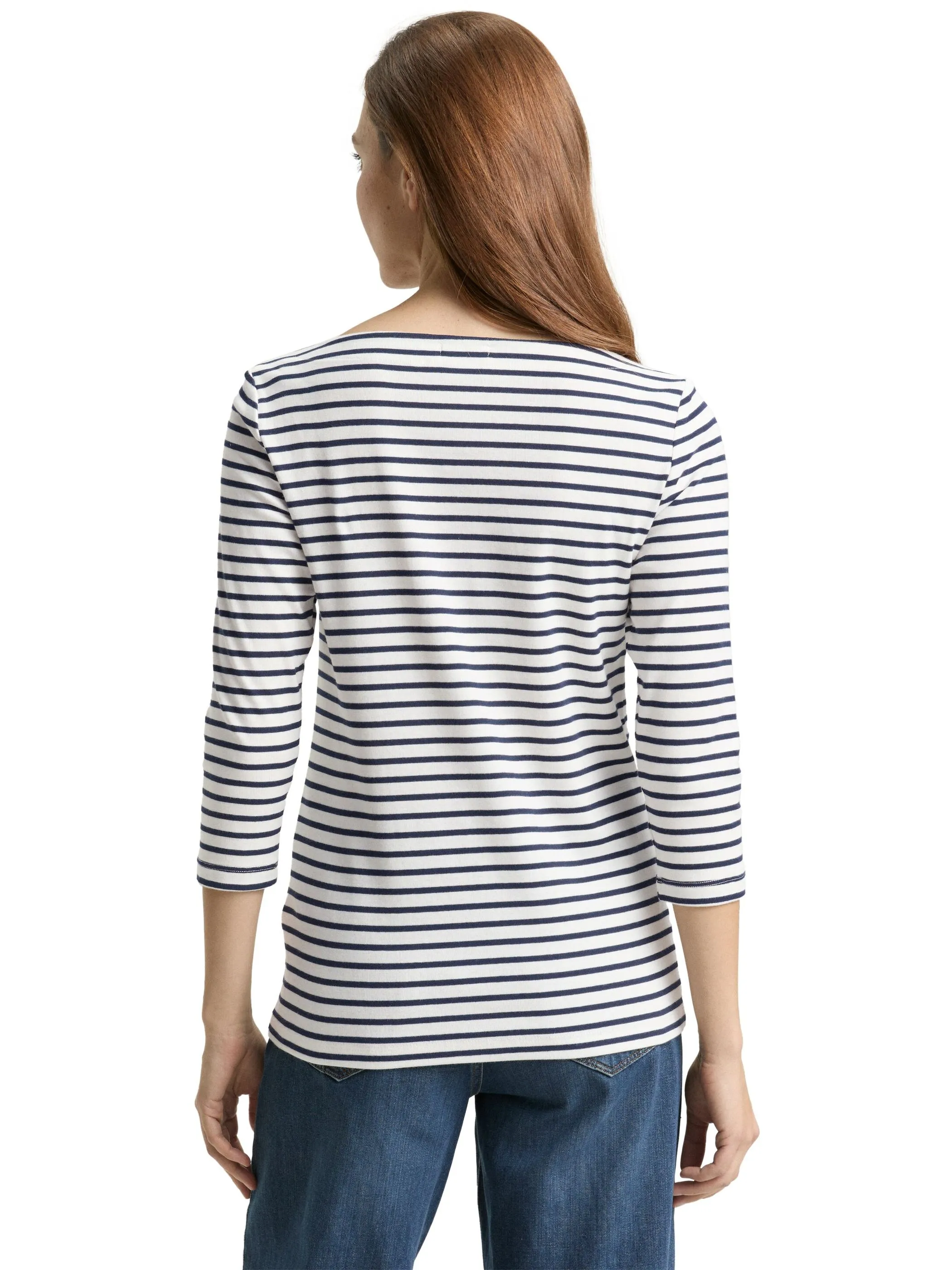 Tom Tailor 1050415 NOS T-shirt boat neck stripe Blau 921914 39840 2