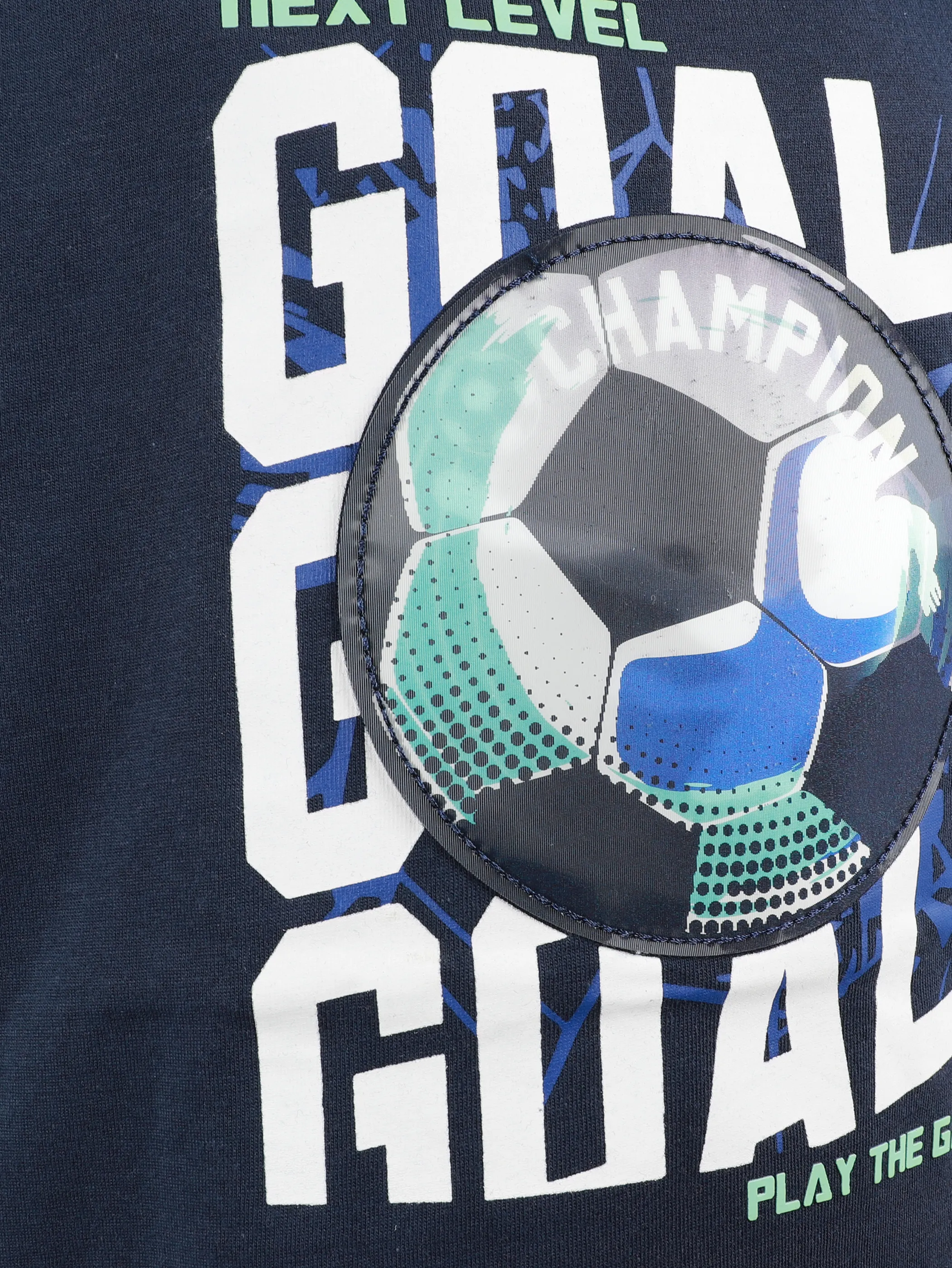 One Way KJ T-Shirt in Dunkeblau mit Fußball Motiv Blau 924968 DUNKELBLAU 3