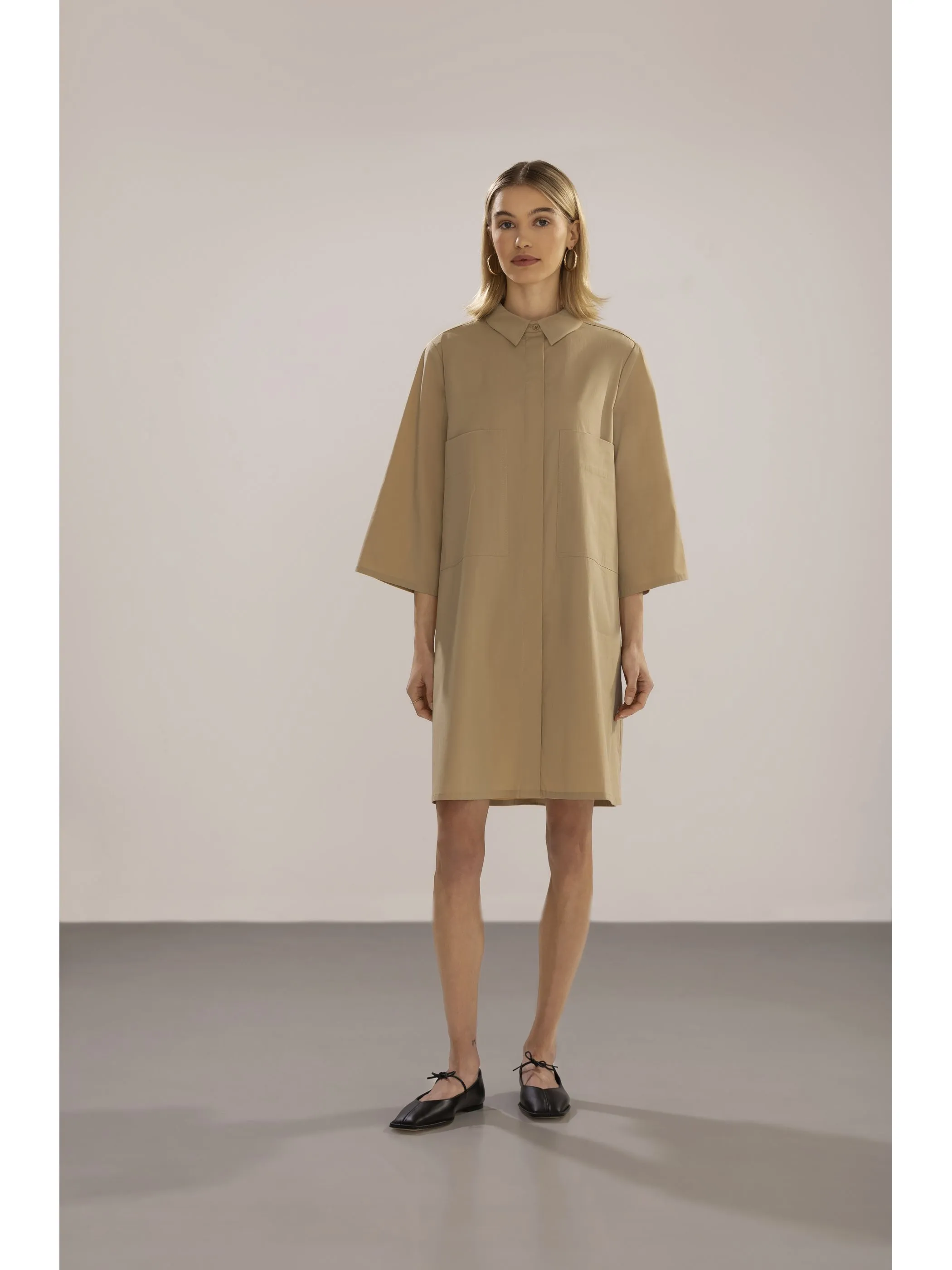 IX-O YF-Da Minikleid A-Shape Beige 910342 BEIGE 4