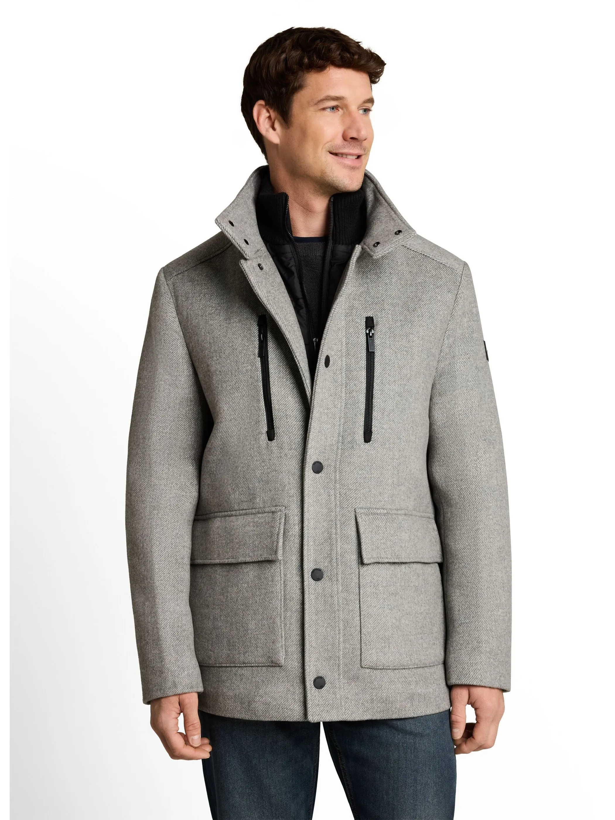 Tom Tailor 1051667 wool jacket with stand-up insert Grau 934269 40600 1
