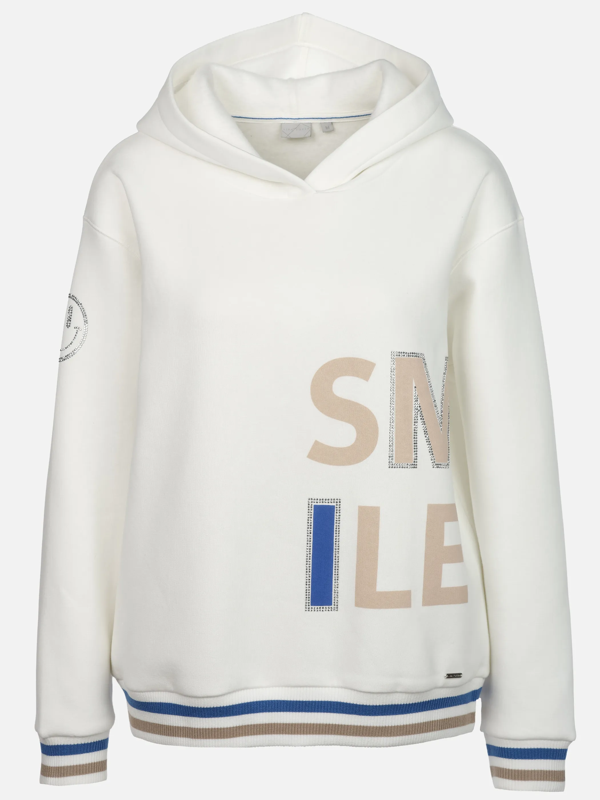 Lisa Tossa Da-Sweatshirt m. Kapuze "Smile Weiß 933524 WHITE 1