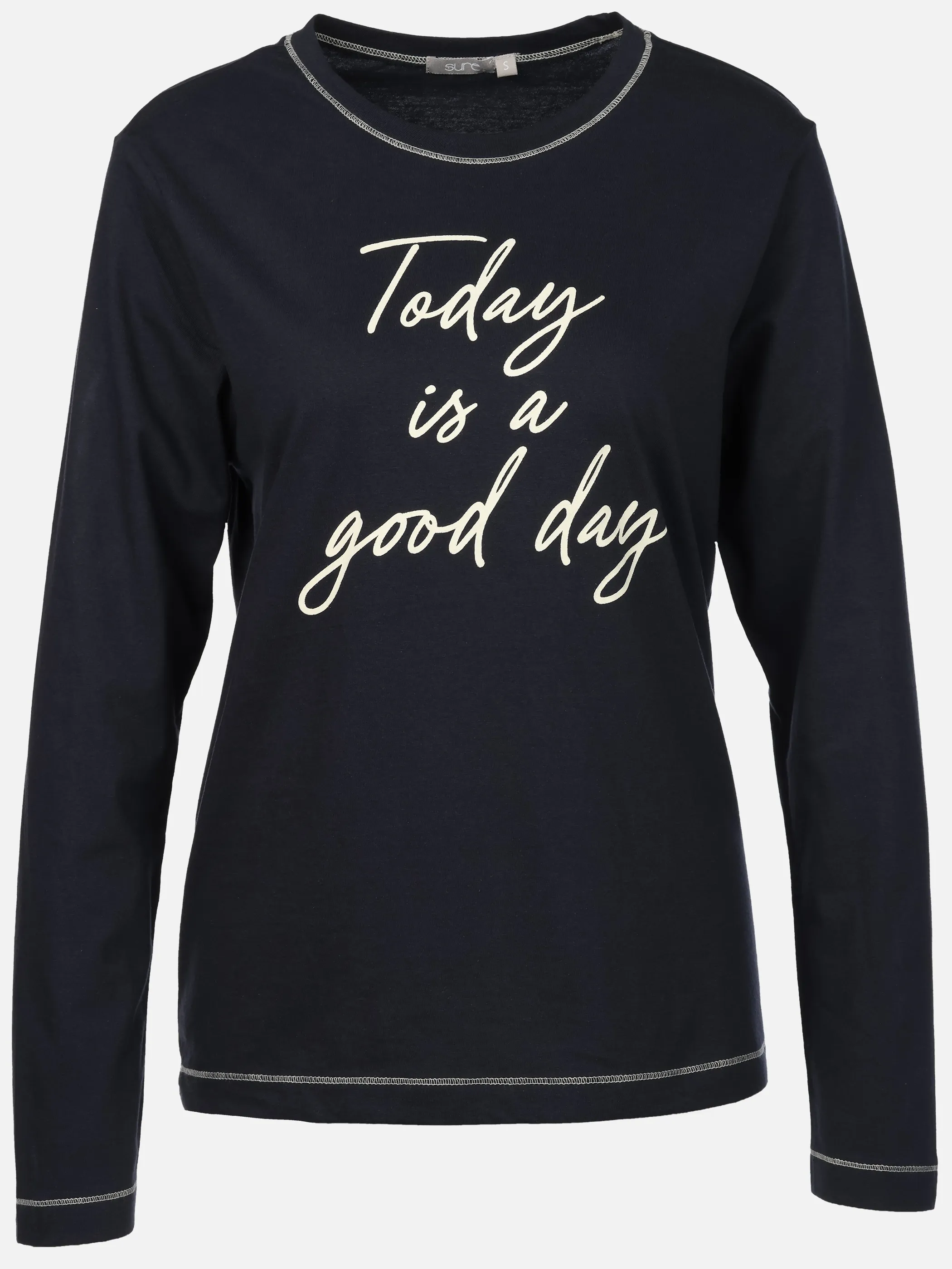 Sure Da. Nachtwäsche Oberteil uni + Blau 916223 NAVY 1