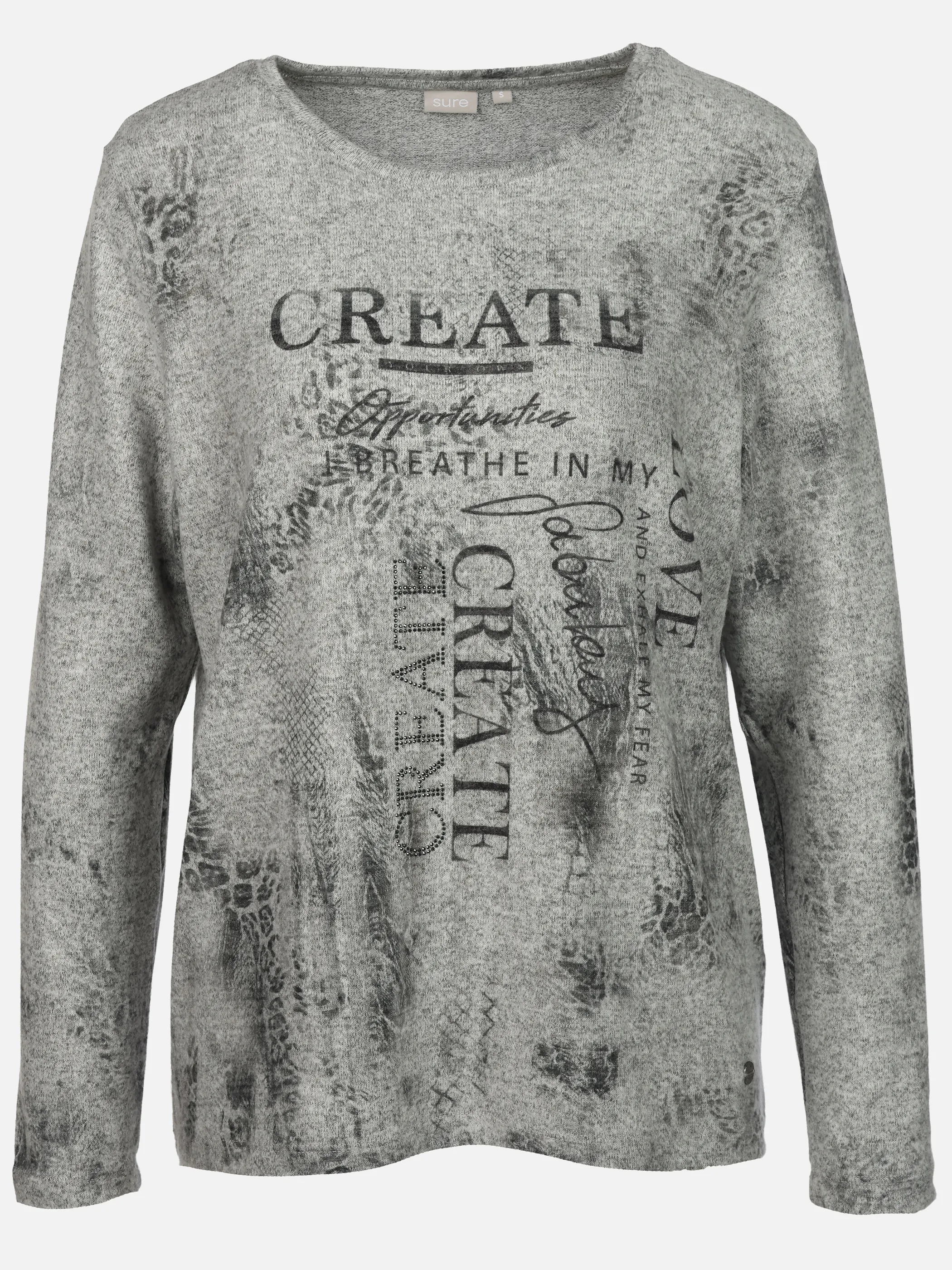 Sure Da-Flauschshirt m. Frontprint Grau 932670 SILBER 1
