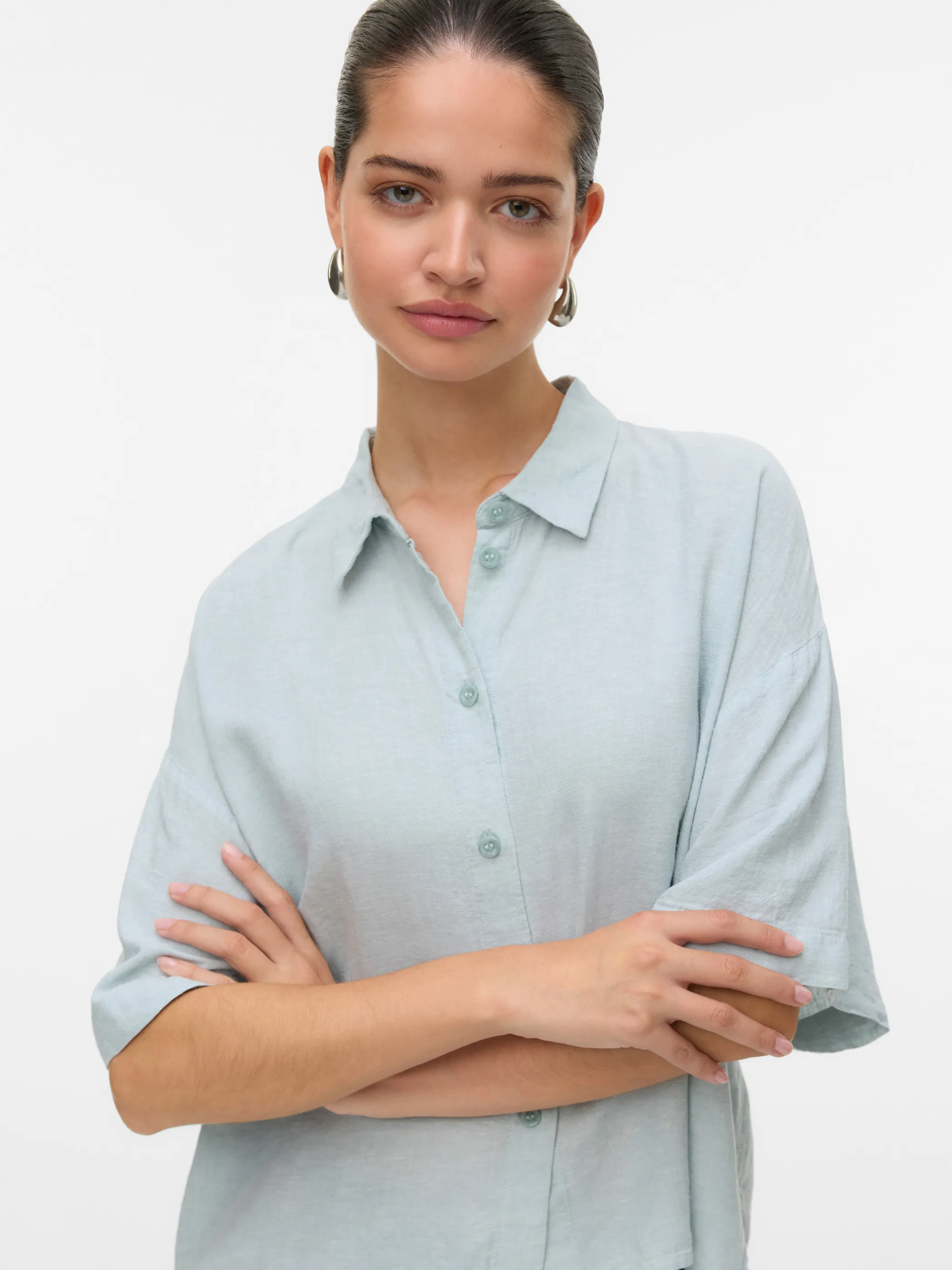 Vero Moda 10306820 VMLINN 2/4 SHORT SHIR Blau 904300 294075007 4 Vero Moda 10306820 VMLINN 2/4 SHORT SHIR Blau 904300 294075007 4