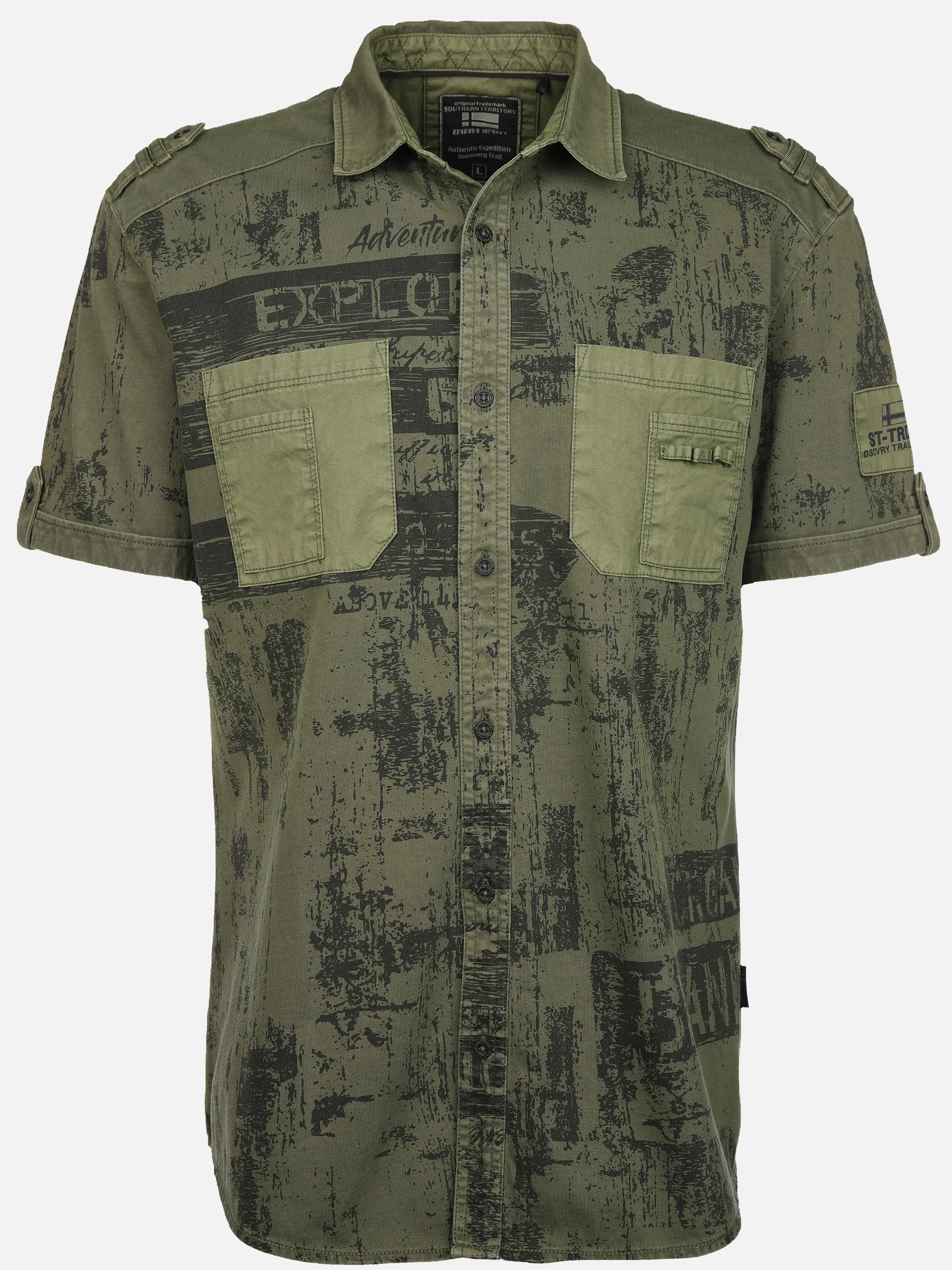 Southern Territory He. Jerseyhemd 1/2 Arm allover Oliv 906585 OLIVE 1 Southern Territory He. Jerseyhemd 1/2 Arm allover Oliv 906585 OLIVE 1