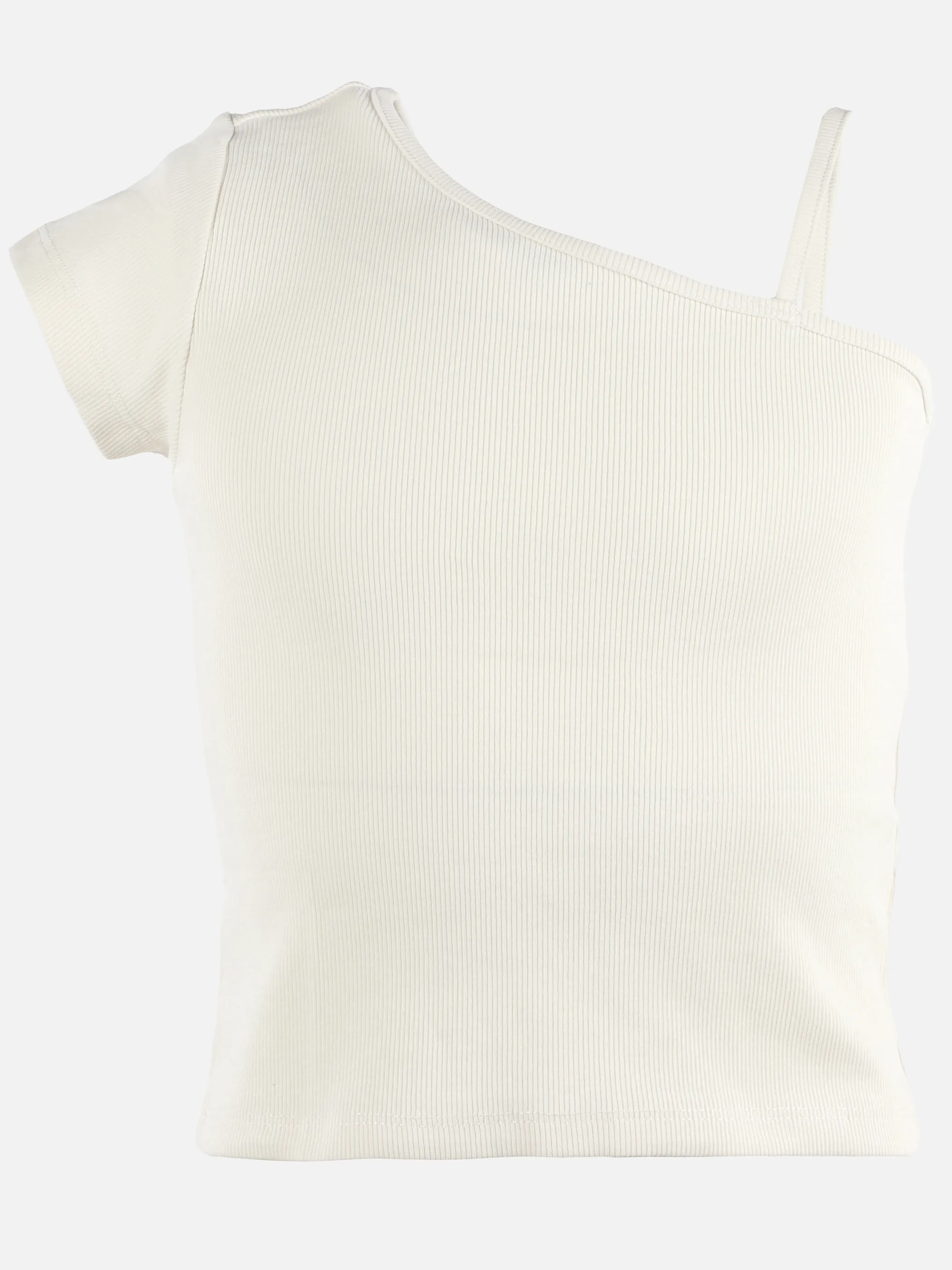 One Way JM Ripp-Shirt one shoulder in ecru Weiß 910015 ECRU 1