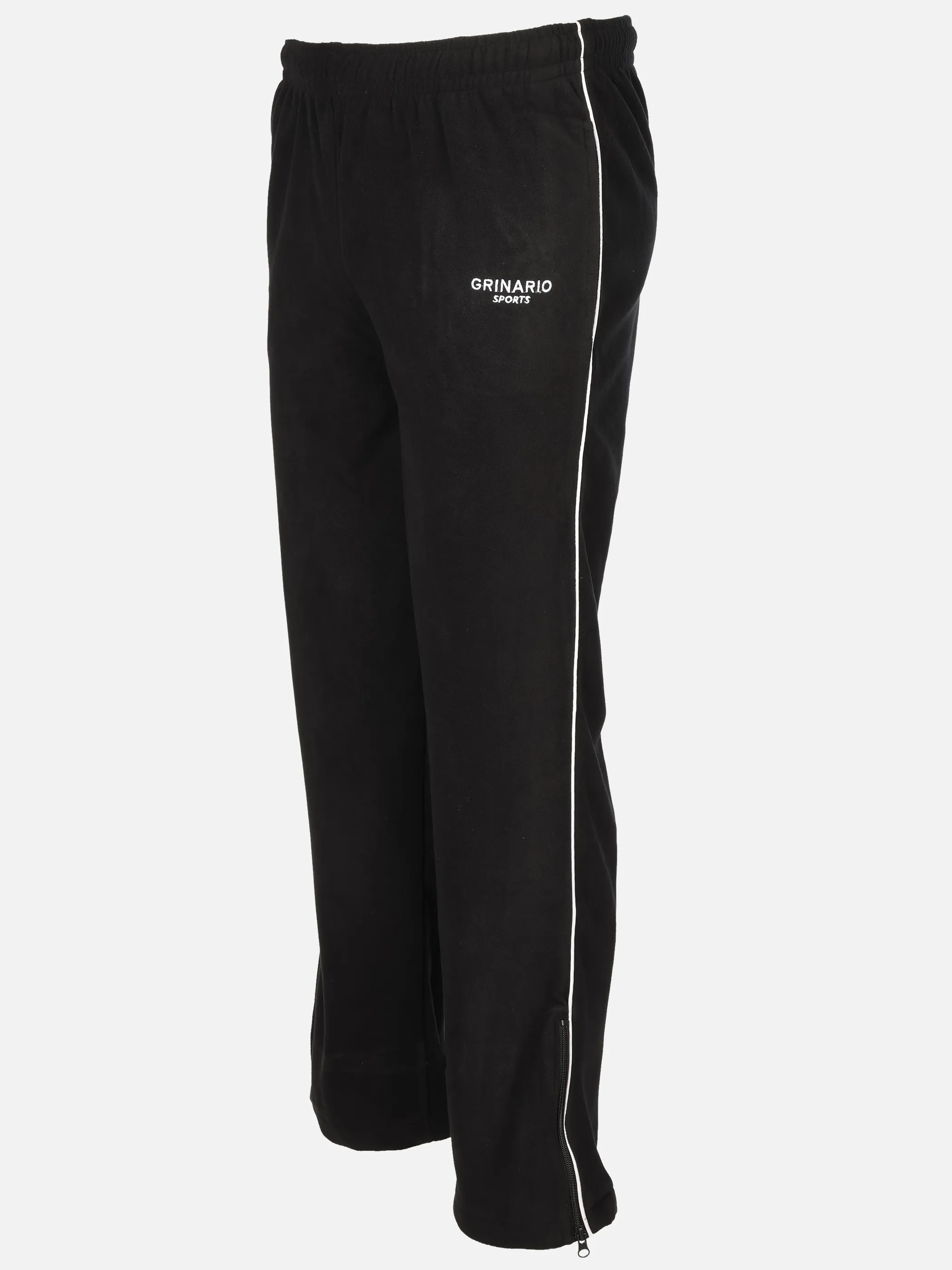 Grinario Sports He-Fleece Jogginghose, m. Paspel Schwarz 928196 BLK BEAUTY 3