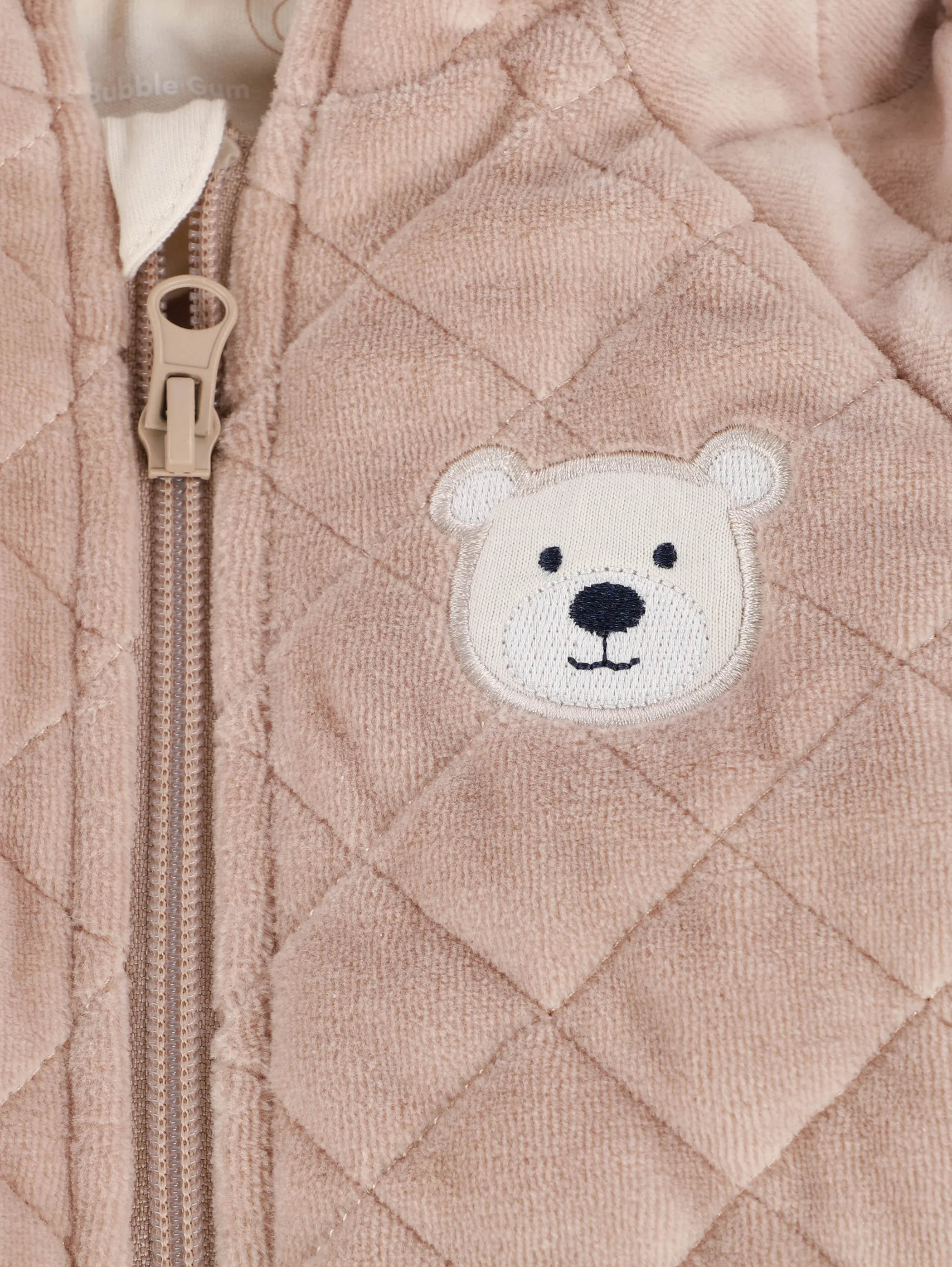Bubble Gum BU Nickijacke mit Kapue und Bären Appli. in beige Beige 916373 BEIGE 3