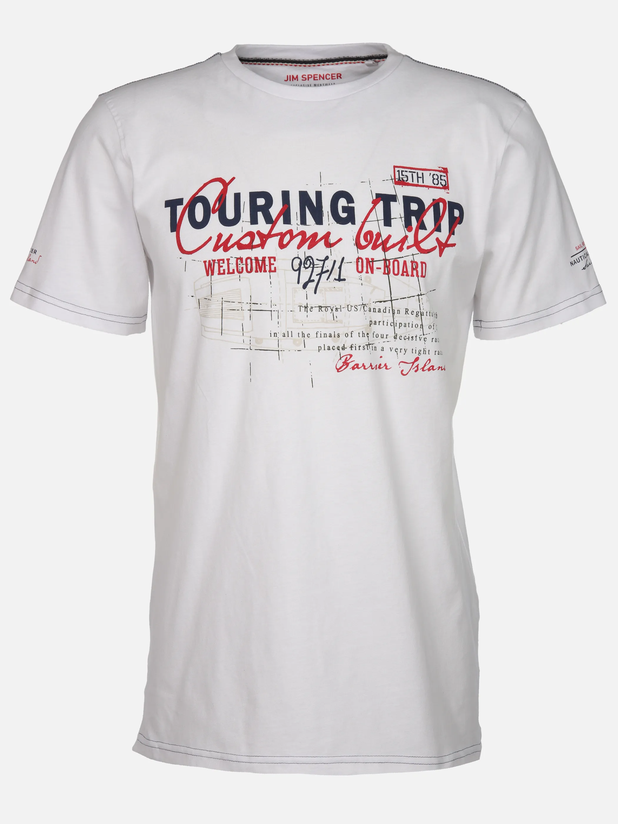 Jim Spencer He. T-Shirt 1/2 Arm Druck Weiß 906246 WHITE 1