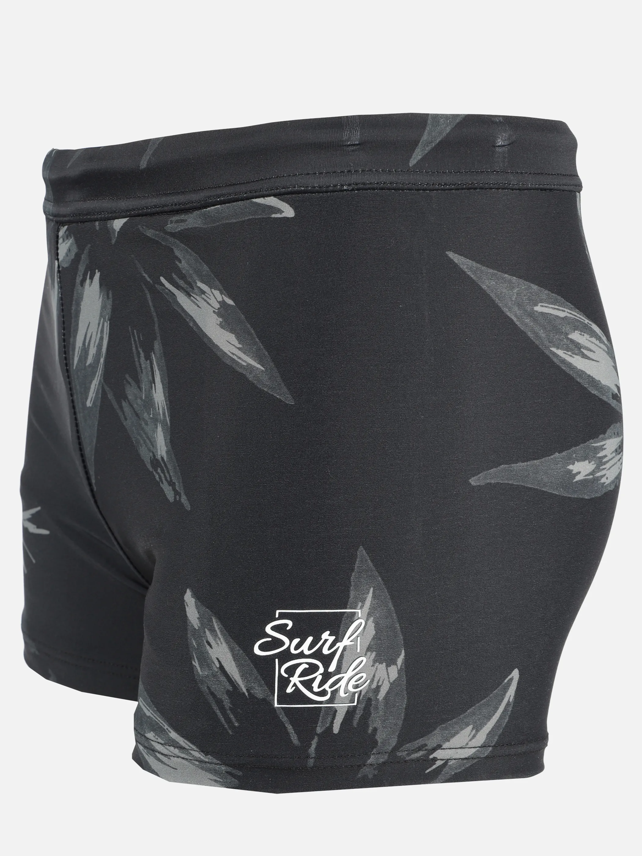 Grinario Sports TB-Badeshose, AOP black leaves Schwarz 922561 BLACK 3