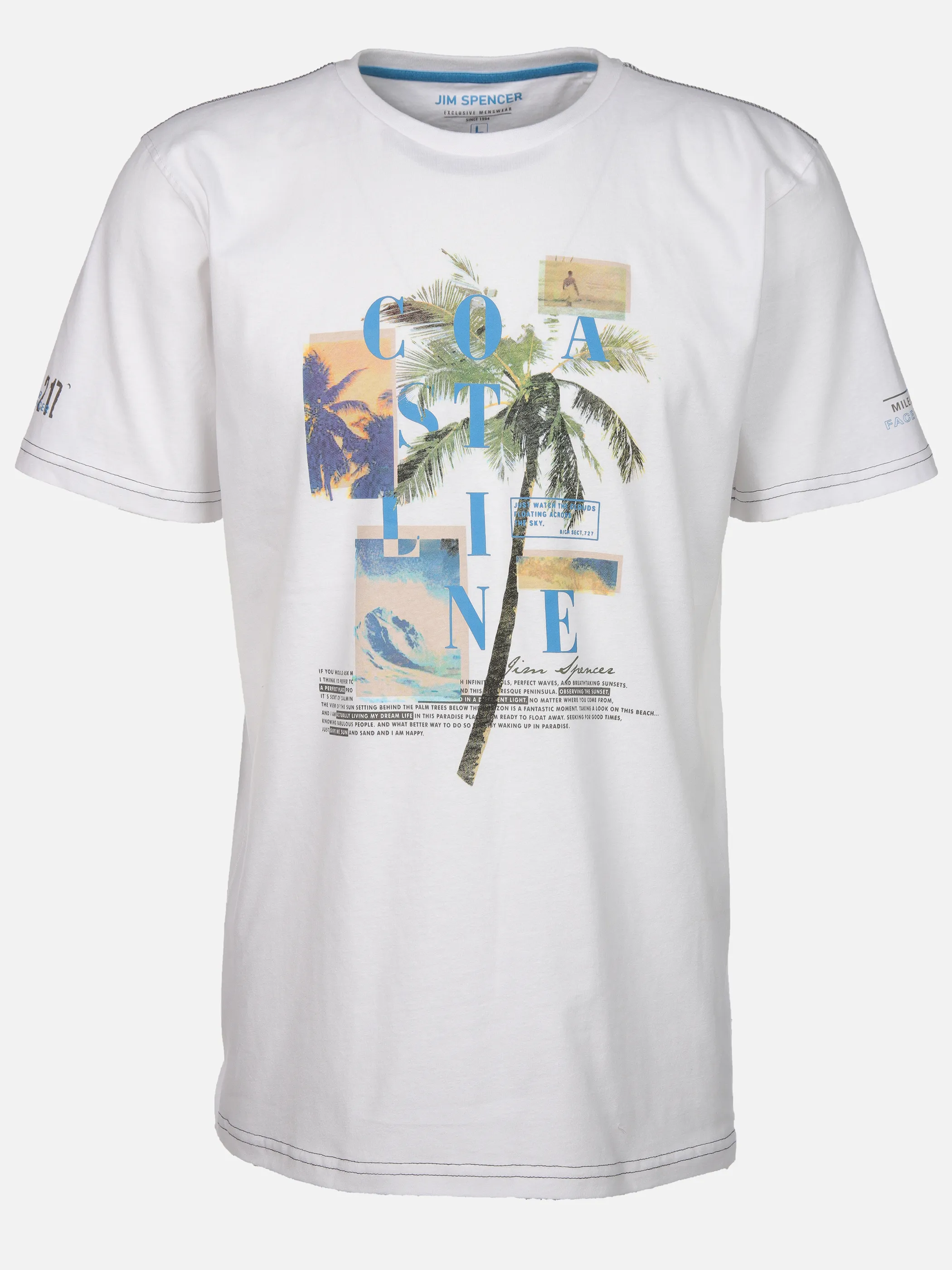 Jim Spencer He. T-Shirt 1/2 Arm print Weiß 910900 WHITE 1