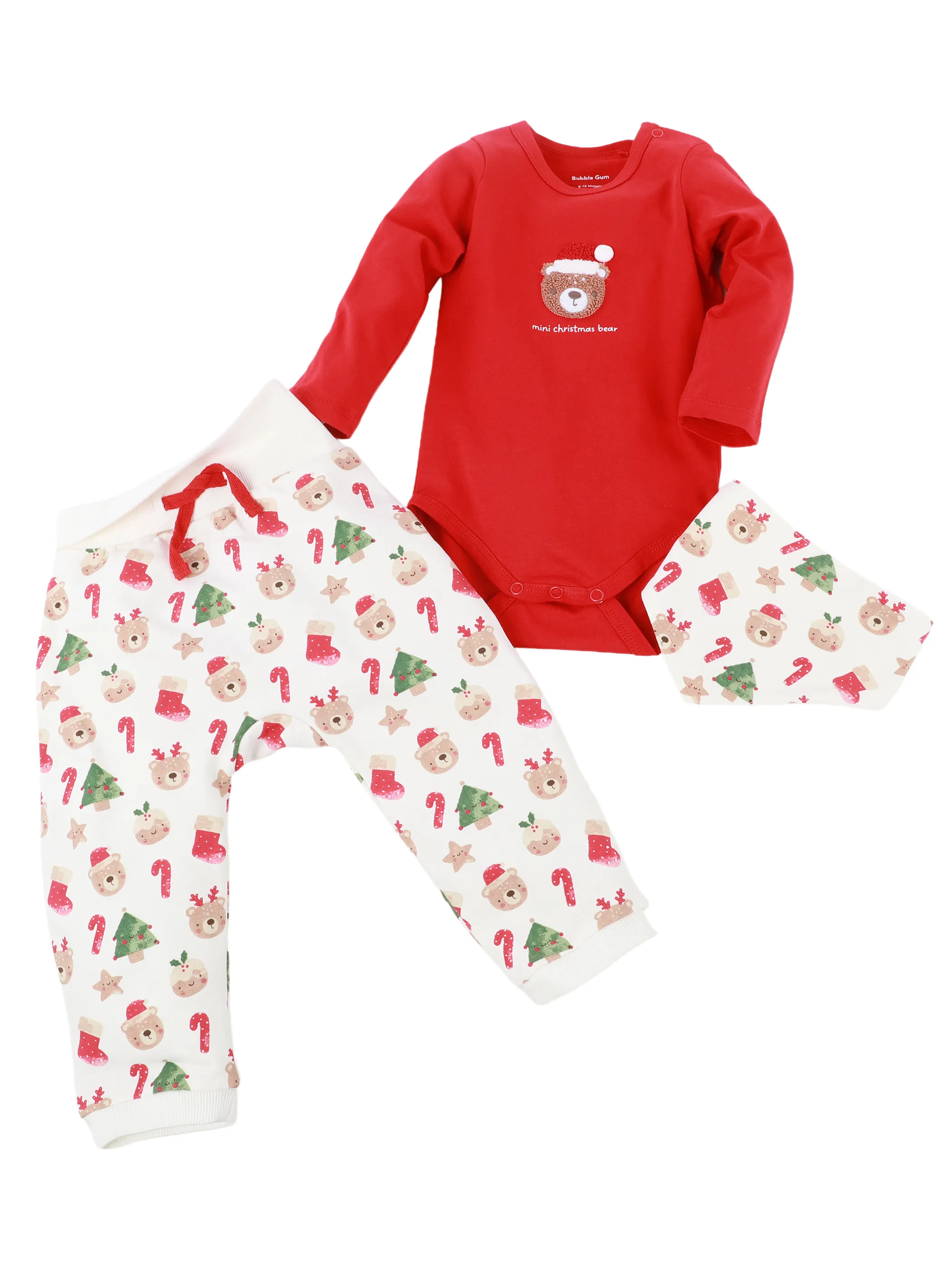 Bubble Gum BU 3pcs Weihnacht-Set; Body + Hose + Neckarchief Rot 933641 ROT/WEIß 2