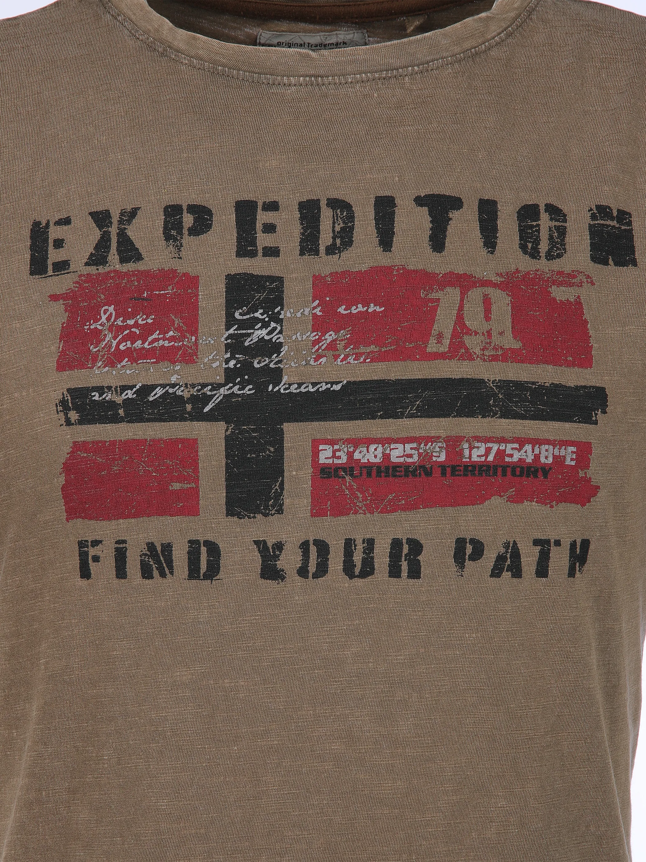 Southern Territory He. T-Shirt 1/2 Arm Logo oilwash Braun 905105 BROWN 3